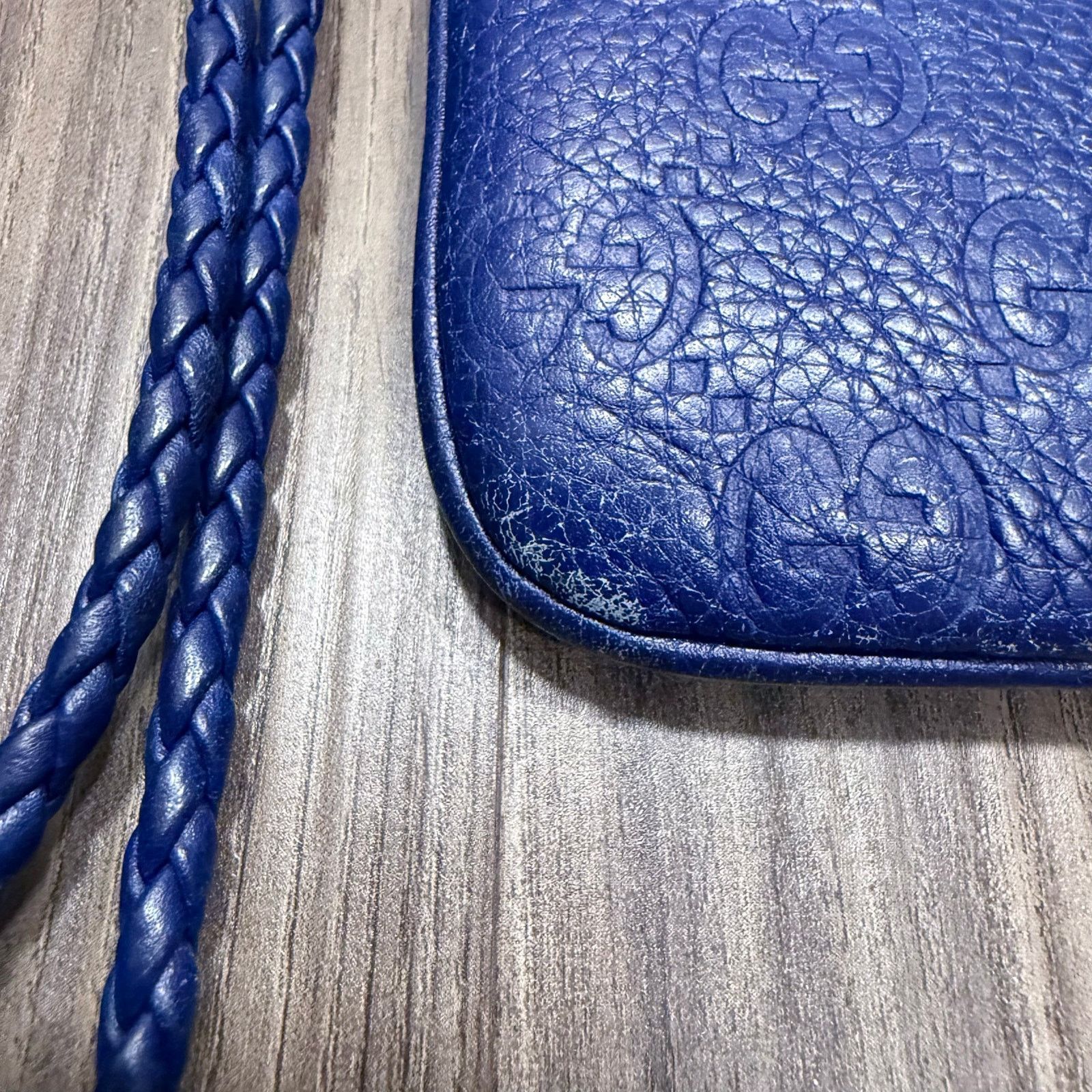Gucci Gucci Blue Microguccissima Leather Horsebit Wristlet Pouch Size ONE SIZE - 6 Thumbnail
