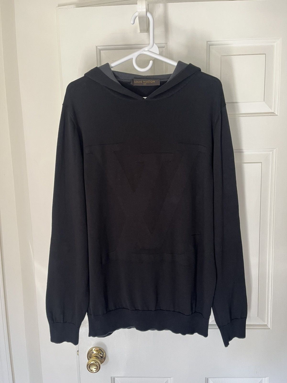 Louis Vuitton Louis Vuitton Embossed Logo Hooded Knit Sweater Black Large Size US L / EU 52-54 / 3 - 1 Thumbnail