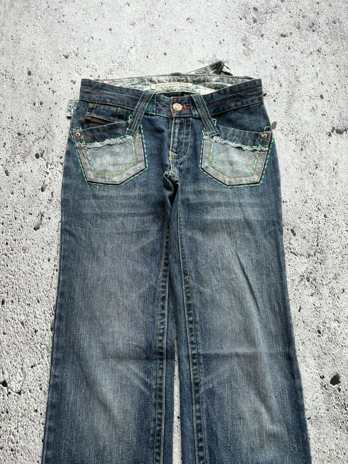 Hysteric Glamour Y2k Blue moon blue bootcut style jeans Size US 31 - 3 Thumbnail
