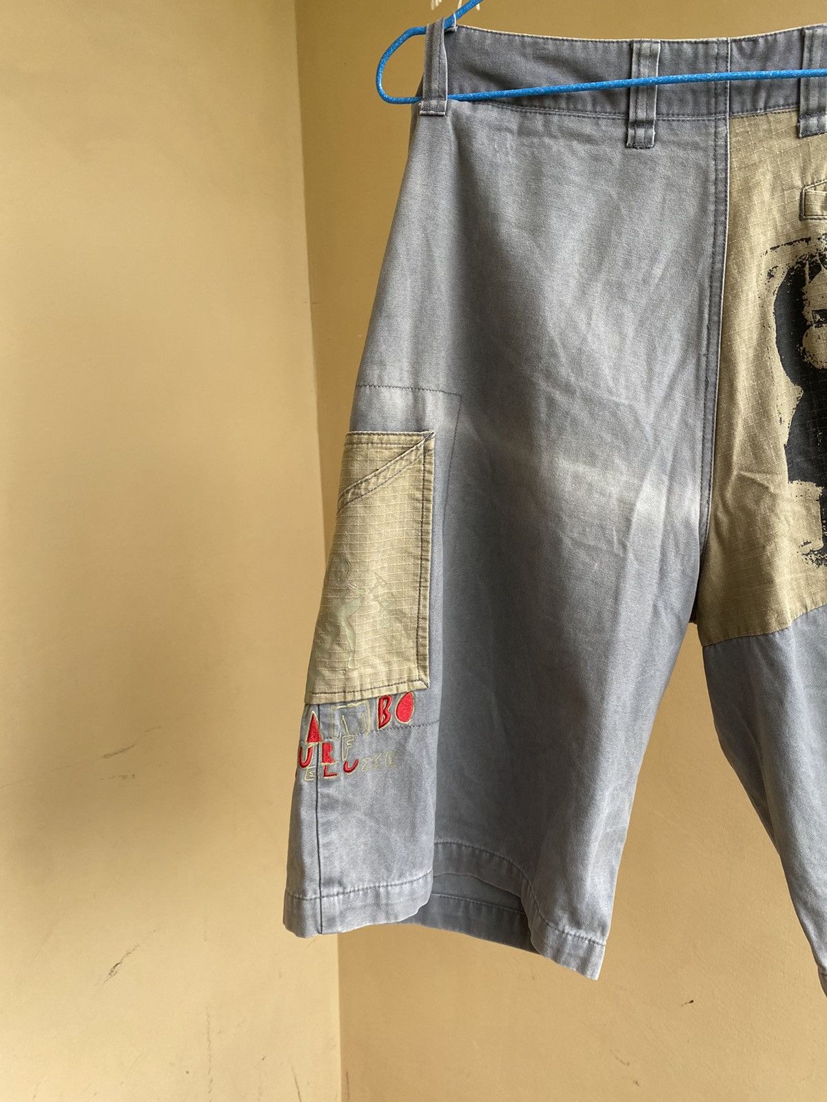 Mambo × Vintage Rare! Vintage 1990’s Mambo Night Voltage Cargo Shorts Size US 32 / EU 48 - 2 Thumbnail