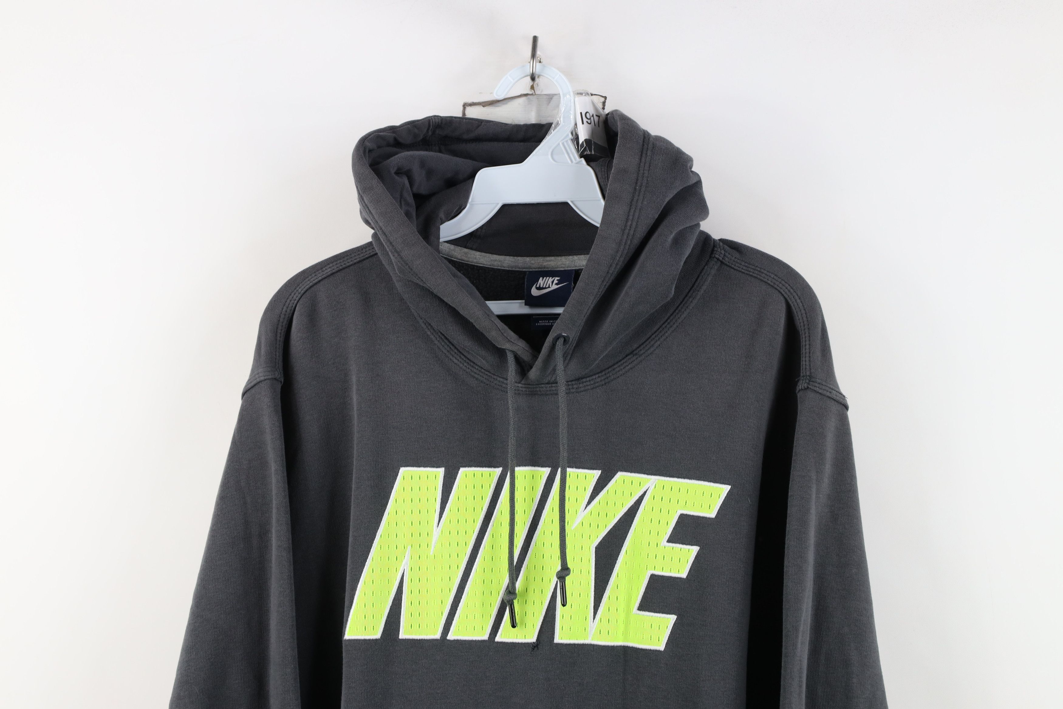 Nike Vintage Nike Spell Out Block Letter Hoodie Sweatshirt Gray Size US XL / EU 56 / 4 - 2 Thumbnail