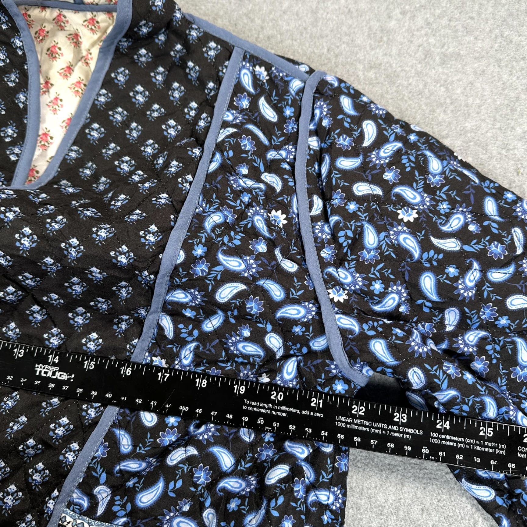 Vintage Reversible Quilted Jacket Womens Large Paisley Boho Cropped Jacket Size L / US 10 / IT 46 - 4 Thumbnail