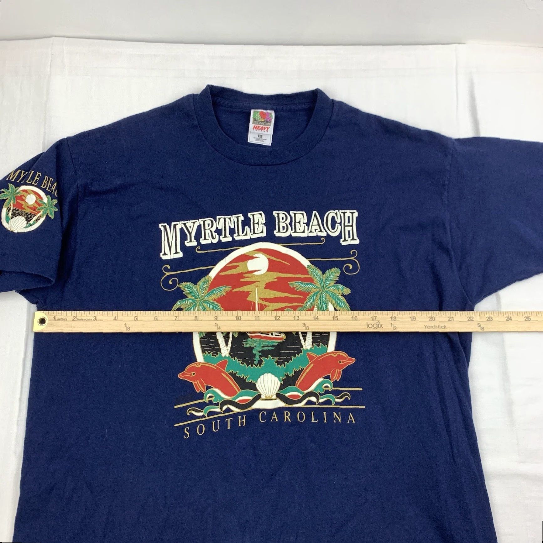 Fruit Of The Loom VINTAGE Myrtle Beach Shirt Men XL Blue 90s Beach Nature Travel USA Shirt Size US XL / EU 56 / 4 - 7 Thumbnail