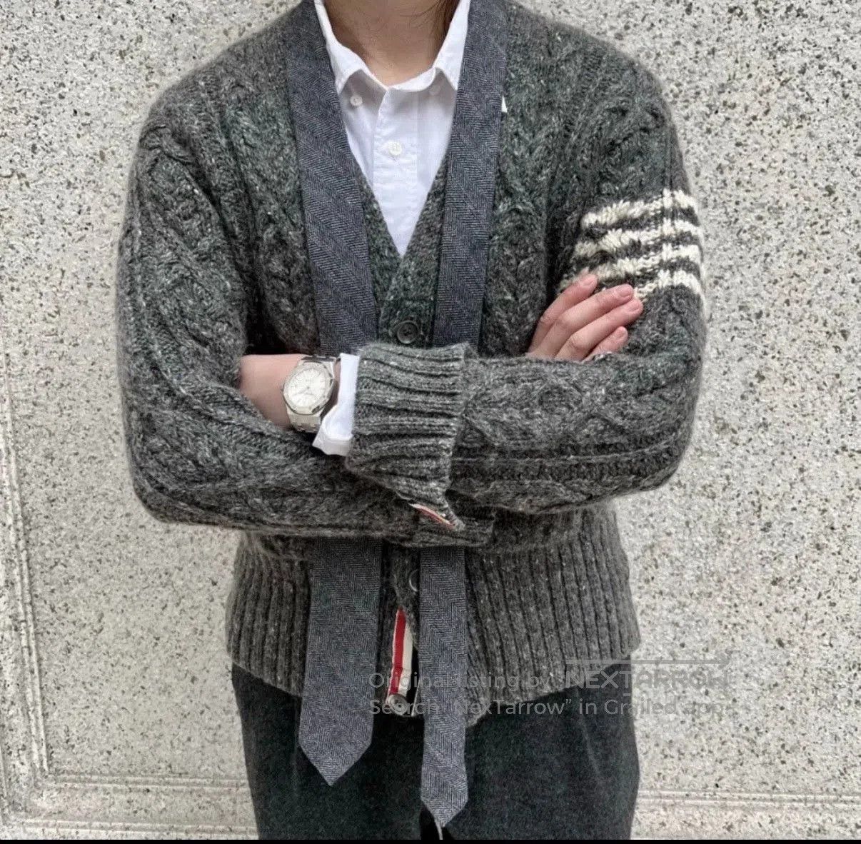 Thom Browne Thom Browne Grey Wool Knit Cardigan. Size US S / EU 44-46 / 1 - 4 Thumbnail