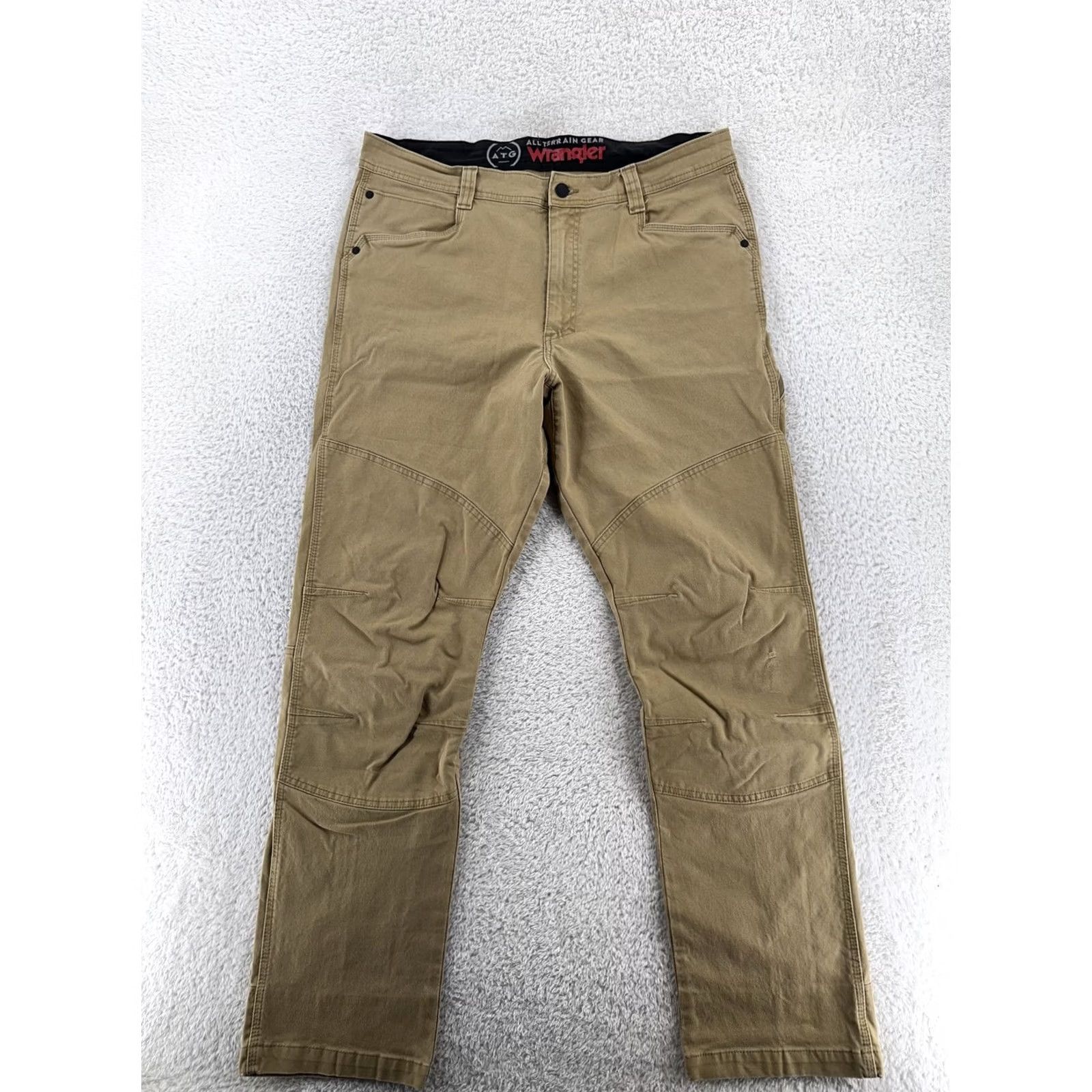 Wrangler Wrangler Pants Mens 36x31 Khakis Cotton Spandex Canvas Straight Leg Workwear Utility Beige Size US 36 / EU 52 - 3 Thumbnail
