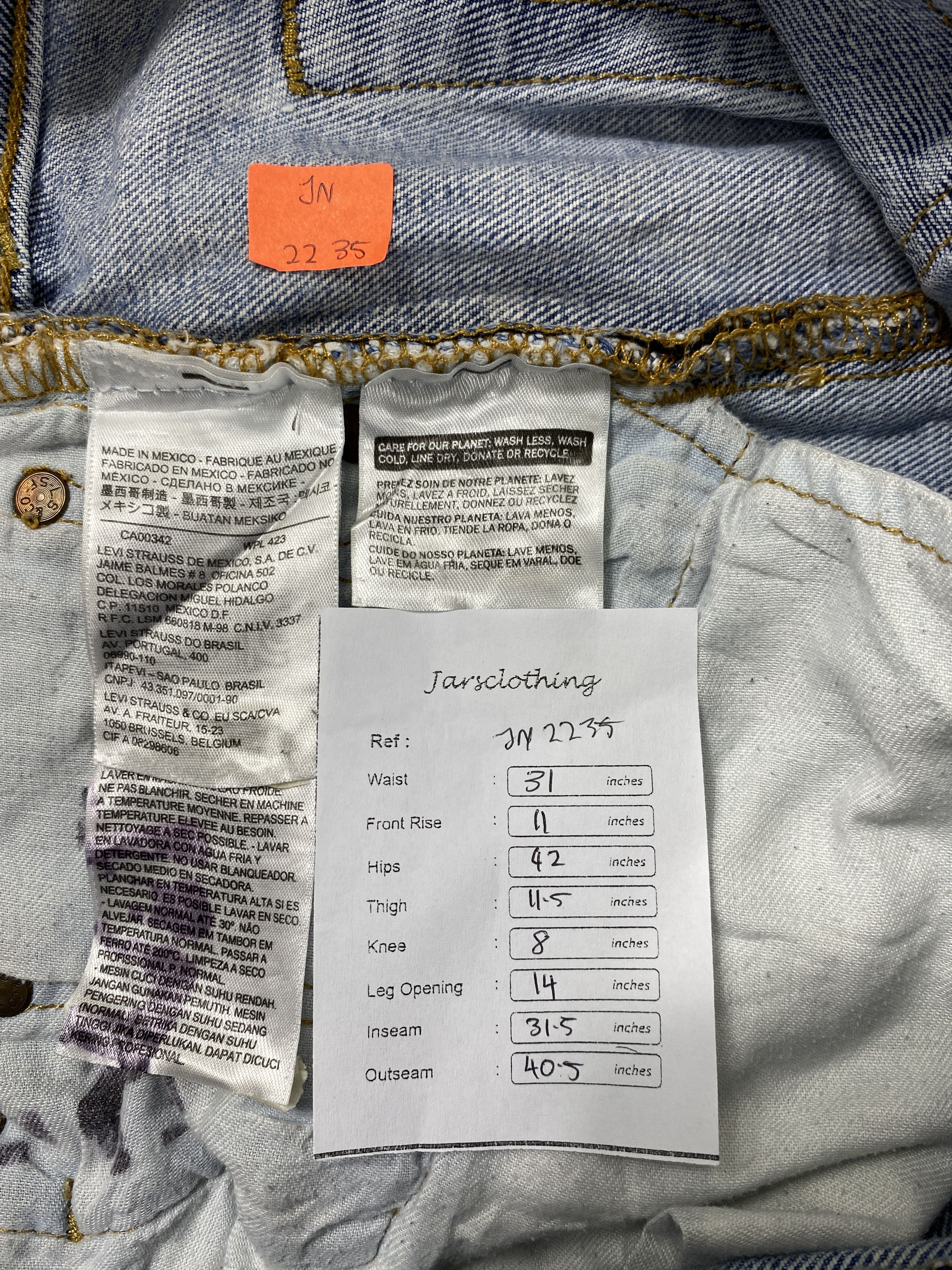 Japanese Brand Sky Blue Vintage Levi's 501 Jeans 31x31.5 Denim -JN2235 Size US 31 - 8 Thumbnail