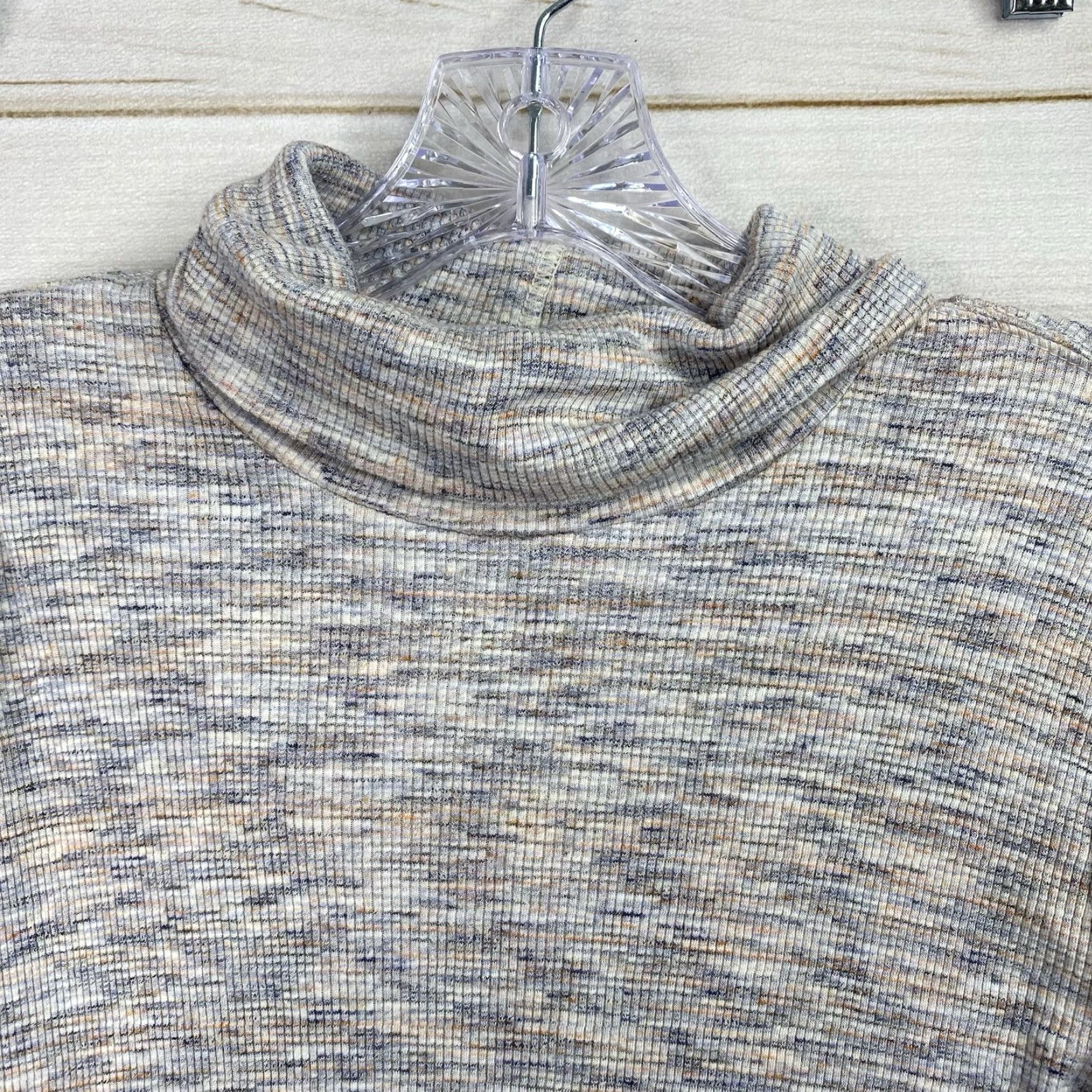 Free People We The Free Womens Tunic Shirt S Multicolor Heathered Turtleneck Split Back Bohemian Regular Size S Womens Size S / US 4 / IT 40 - 3 Thumbnail