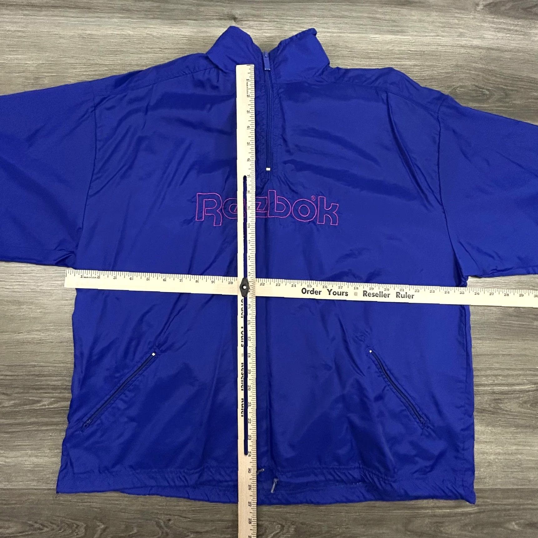 Reebok VINTAGE Reebok Jacket Mens L Blue Nylon Windbreaker 1/4 Zip Pockets Lightweight 90s Pullover Size US L / EU 52-54 / 3 - 5 Thumbnail