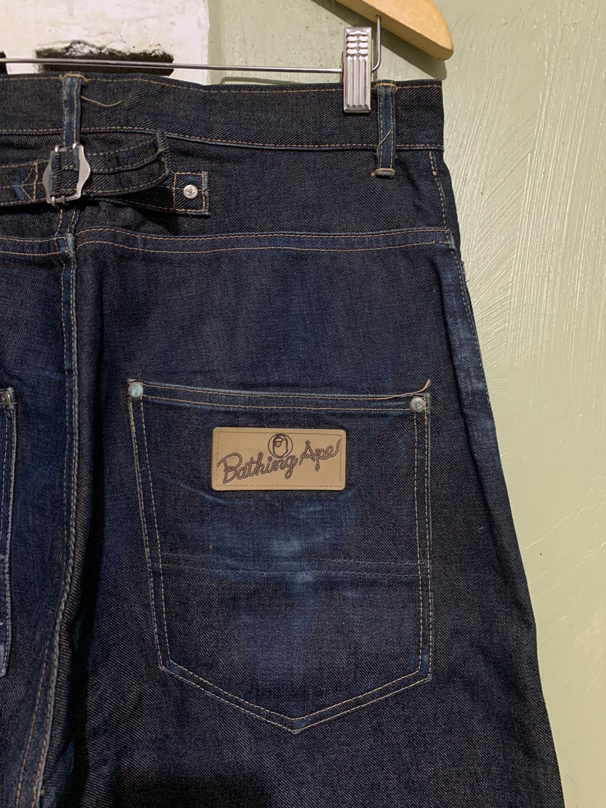 Bape Vintage A Bathing Ape - Buckle Back Selvedge Denim Size US 33 - 3 Thumbnail