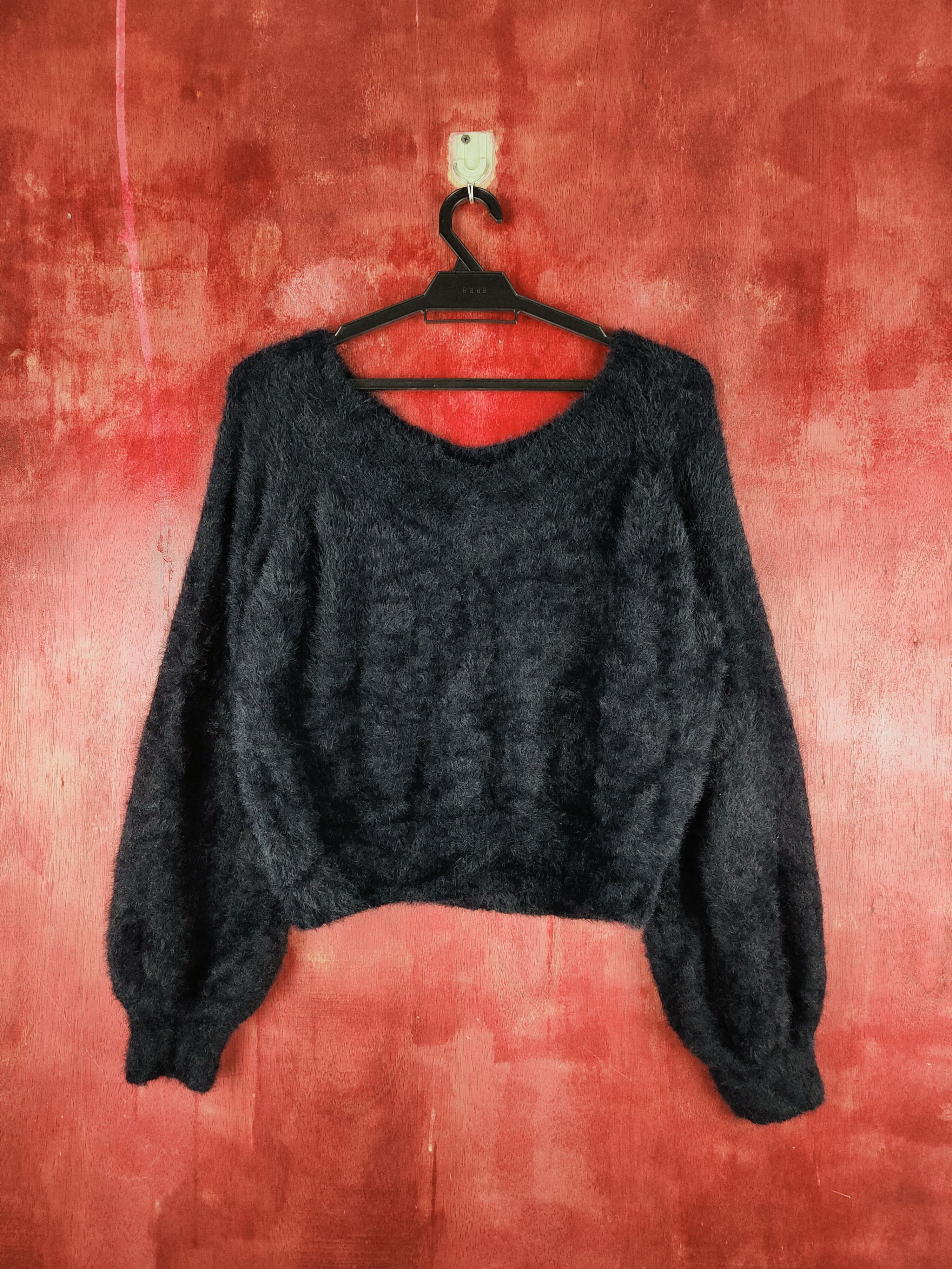 Aran Isles Knitwear Juniorsweet Dark Navy Shag Shaggy Fur Mohair Knitwear #S1944 Size M / US 6-8 / IT 42-44 - 1 Thumbnail