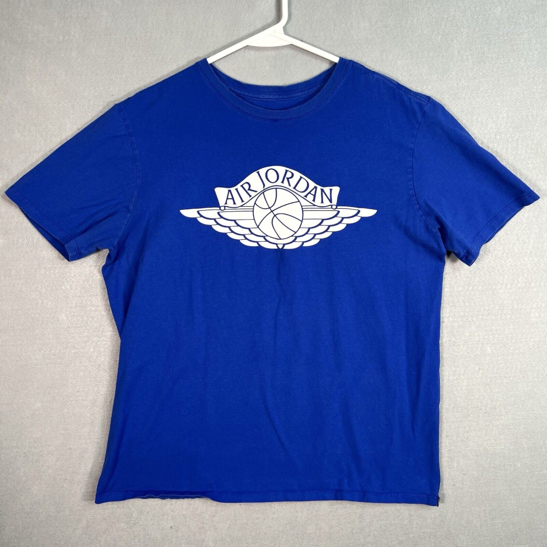 Jordan Brand Official Blue Mens Adult Large T Shirt Featuring Iconic Air Jordan Wings Logo Grailed