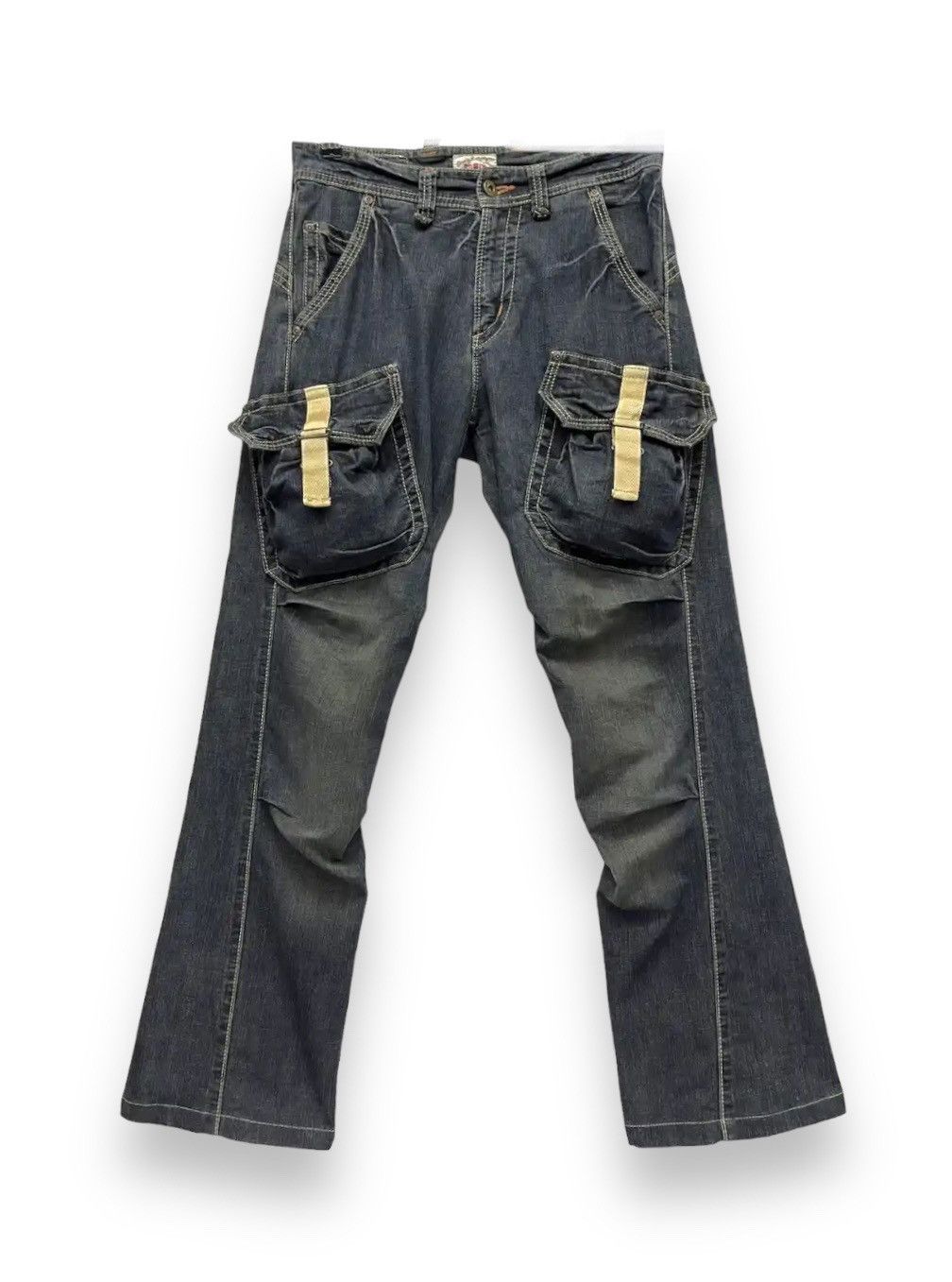 Edwin × Vintage FYE🔥Vtg EDWIN XVS Bush Cargo Tactical Stretch Denim Flared Size US 30 / EU 46 - 2 Thumbnail
