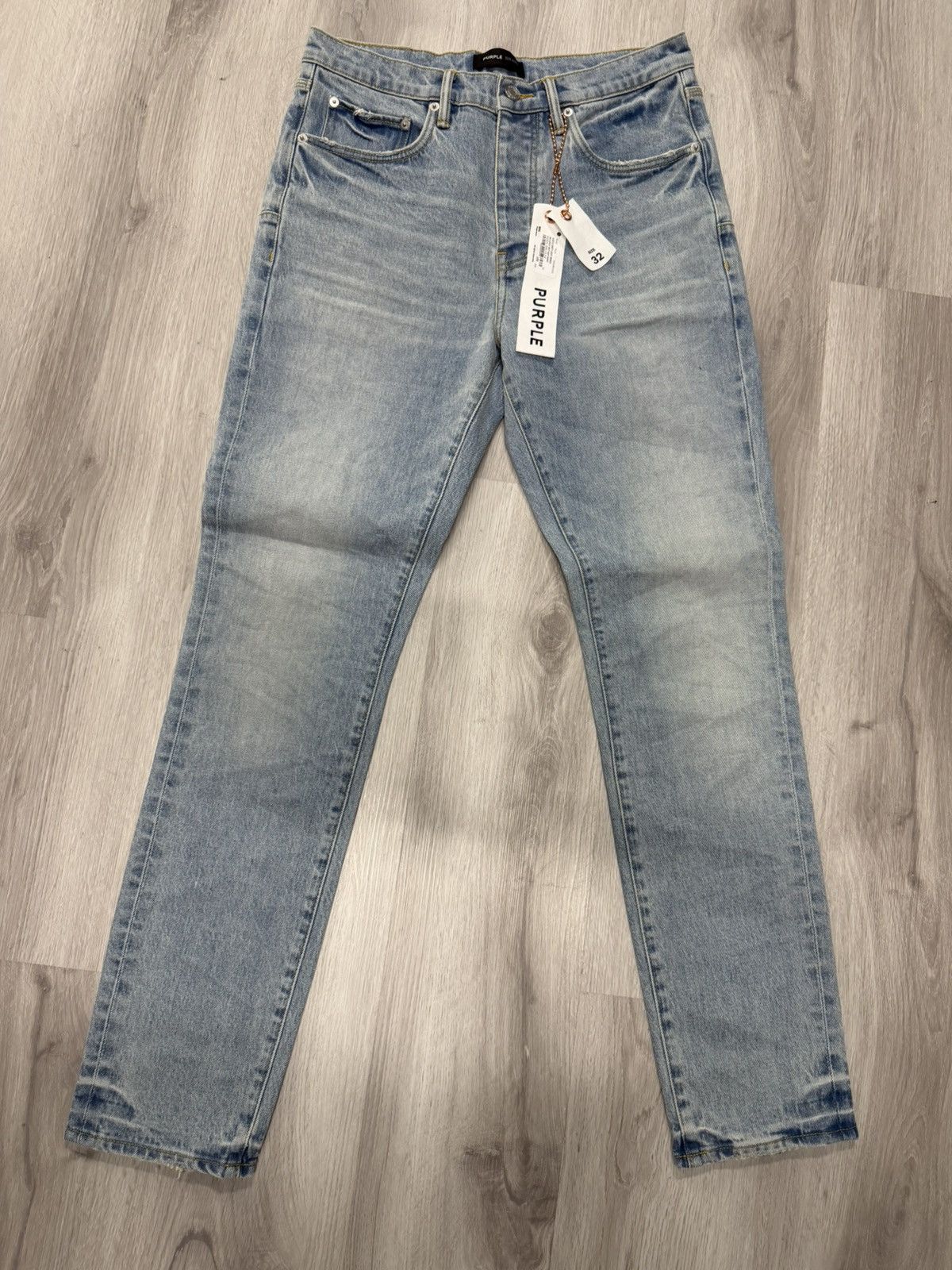 Purple Brand Purple Brand Subtle Dirty Jeans – Light Indigo Size US 32 / EU 48 - 1 Thumbnail