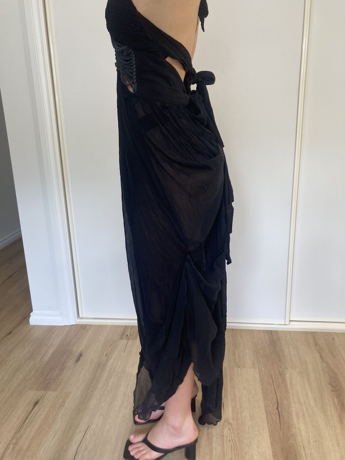 Vintage Sass & Bide Vintage Sheer Black Crepe Dress Size S / US 4 / IT 40 - 5 Thumbnail