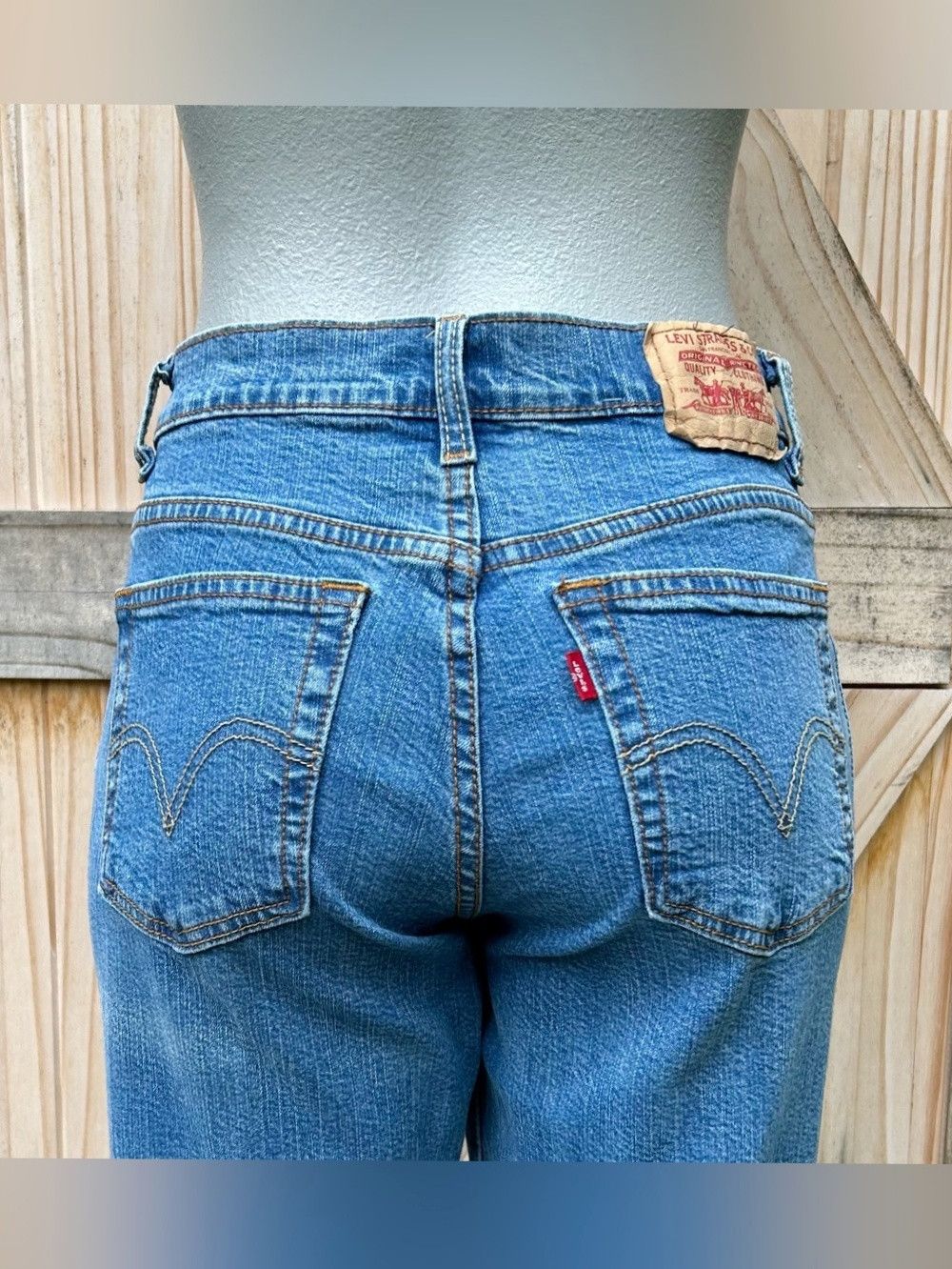 Levi's Vintage Clothing Vintage Y2K Levis 550 Stretch Denim Mid Rise Boot Cut Jeans Size 28" / US 6 / IT 42 - 3 Thumbnail