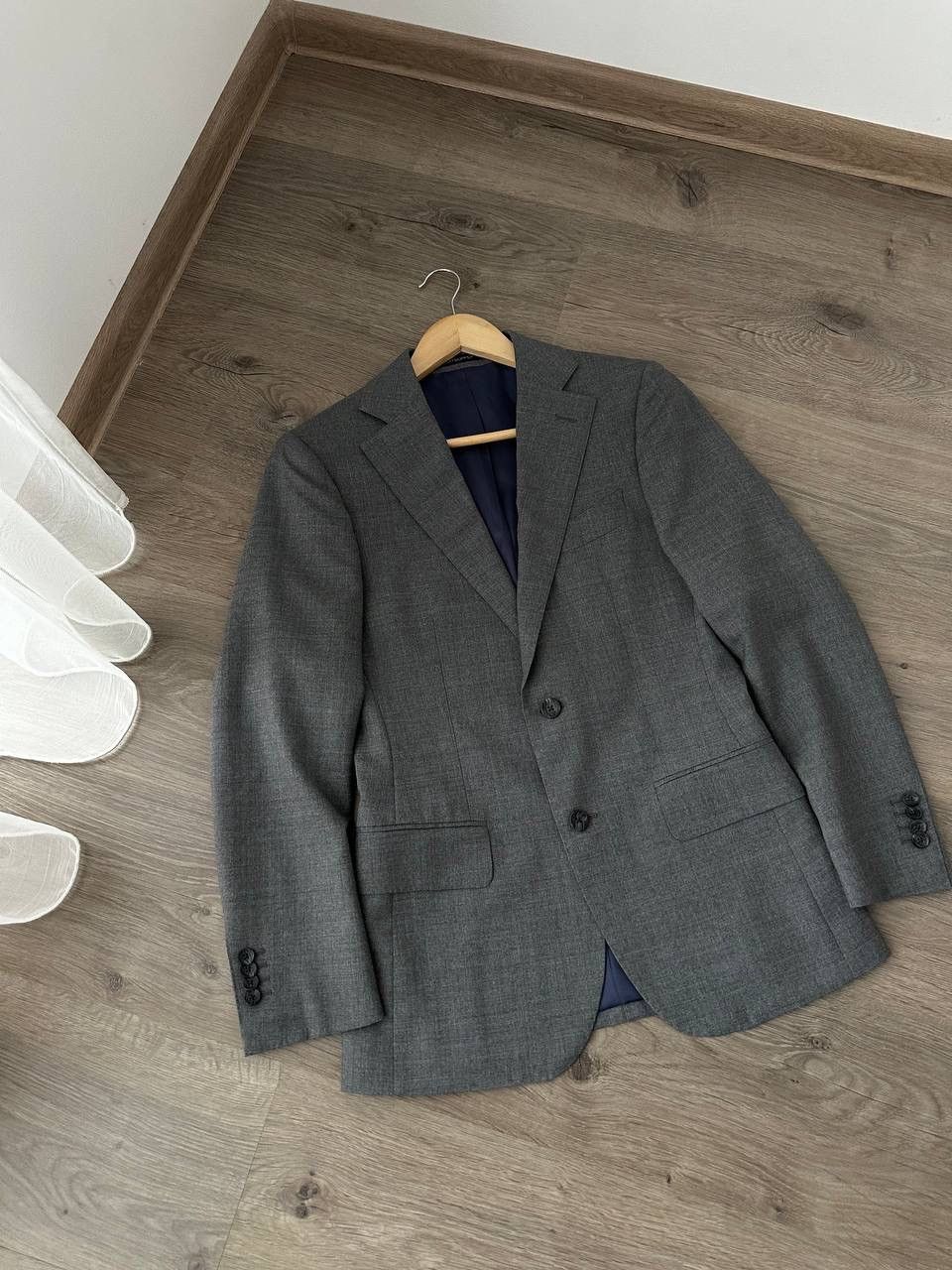 Suitsupply × Vintage Vintage Suitsupply Brescia Spalla Ferrara Gray Mens 42 Suit Size 42S - 15 Thumbnail