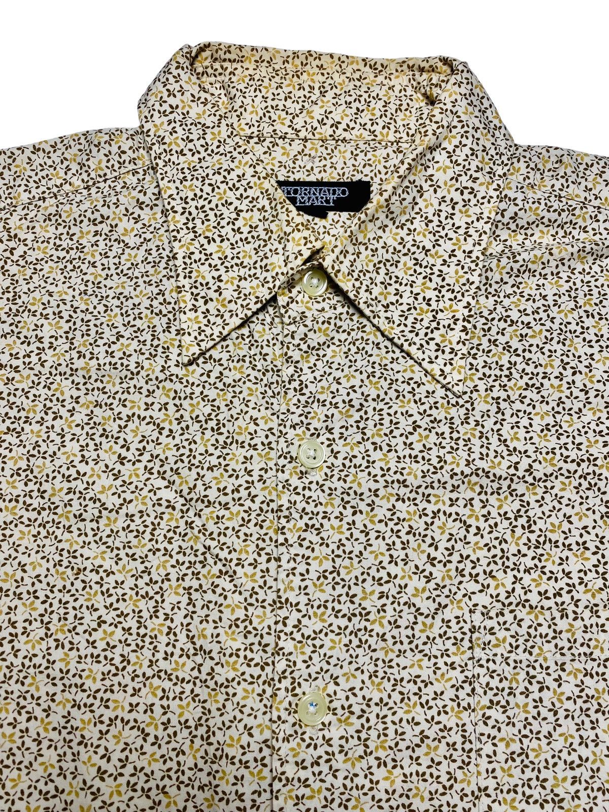 If Six Was Nine 2000s Tornado Mart - Printed Micro Leaf Button Shirt Size US L / EU 52-54 / 3 - 3 Thumbnail
