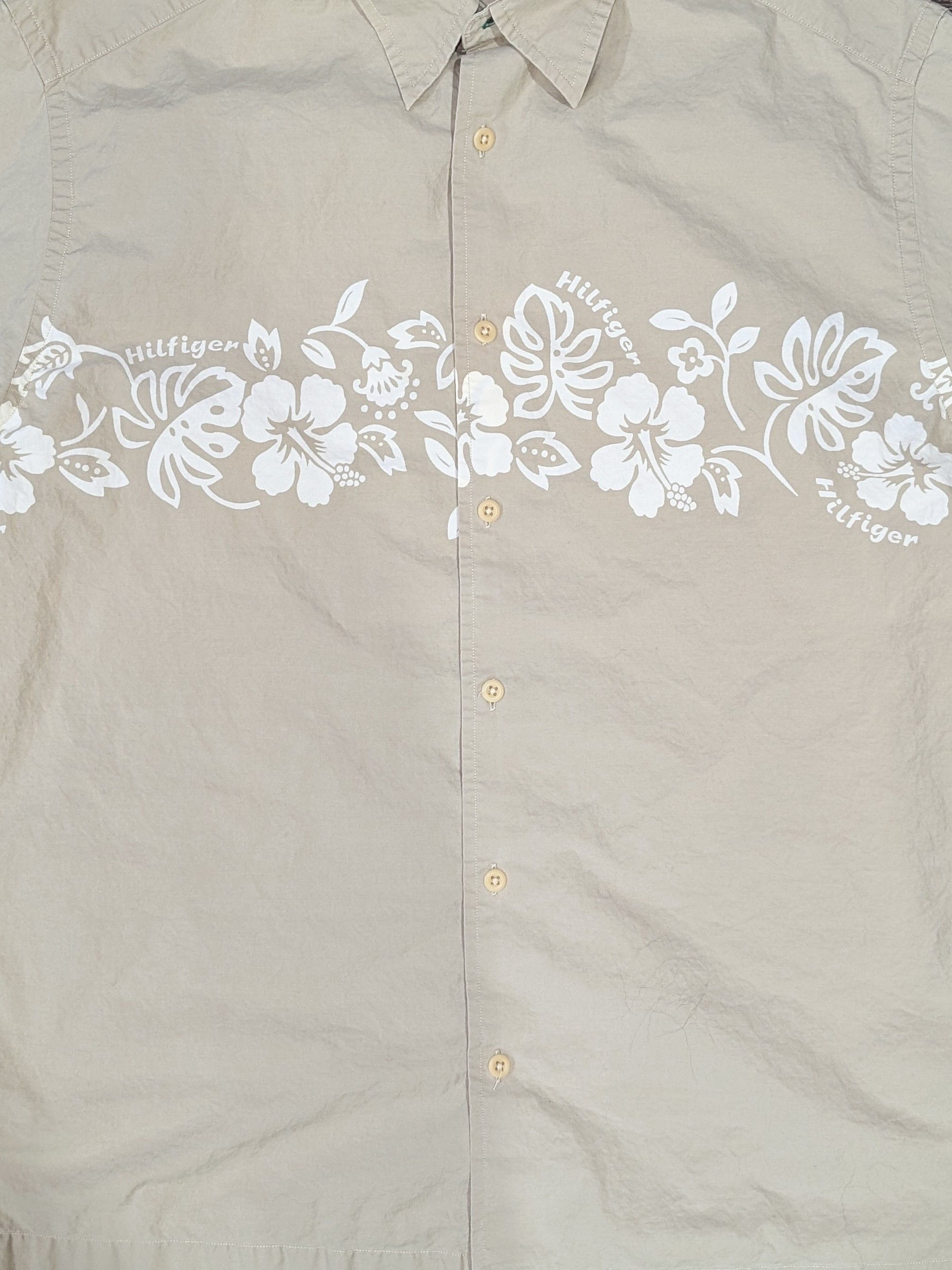 Tommy Hilfiger Vintage Tommy Hilfiger floral beige Hawaiian shirt - SIZE M Size US M / EU 48-50 / 2 - 2 Thumbnail