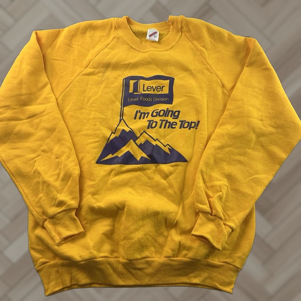 Jerzees VINTAGE Jerzees Sweatshirt Pullover Mens L Yellow Jerzees Lever Foods Division Size US L / EU 52-54 / 3 - 1 Thumbnail