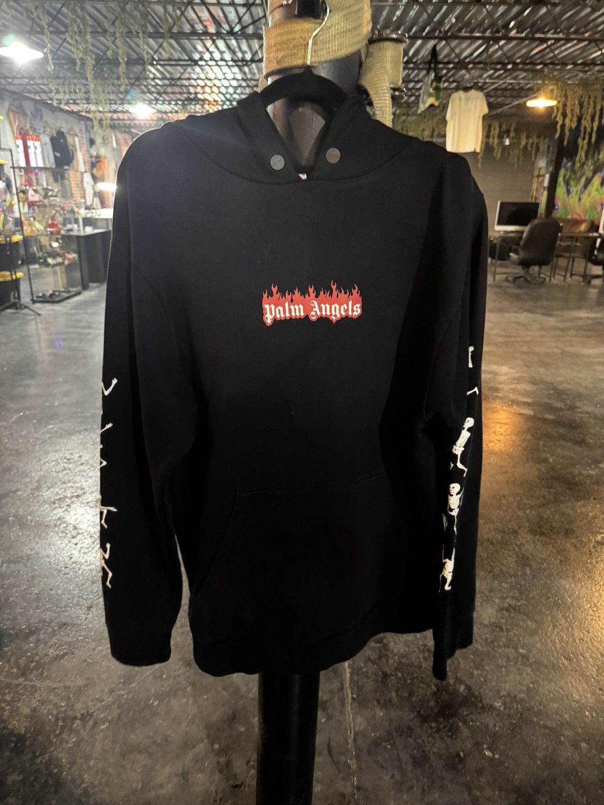 Designer × Palm Angels Palm Angels black dance of death hoodie, size large Size US L / EU 52-54 / 3 - 1 Thumbnail