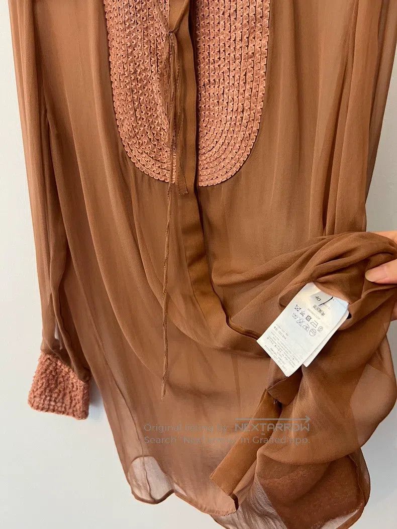 Valentino Valentino Women's coffee georgette top Size S / US 4 / IT 40 - 5 Thumbnail