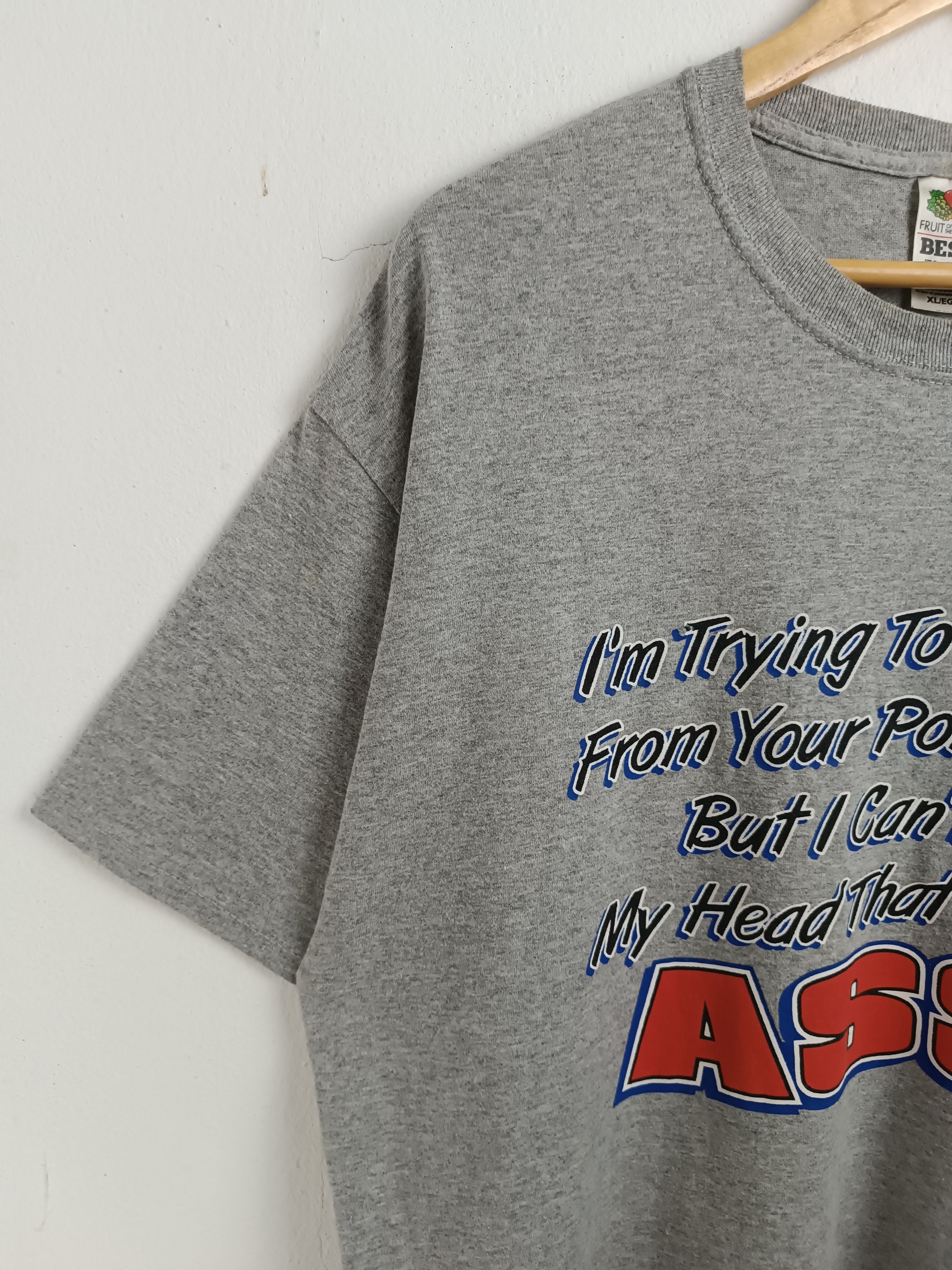 Vintage VINTAGE 90'S MY HEAD THAT FAR UP MY ASS Ts HUMOR ADULT FUNNY Size US XL / EU 56 / 4 - 5 Thumbnail