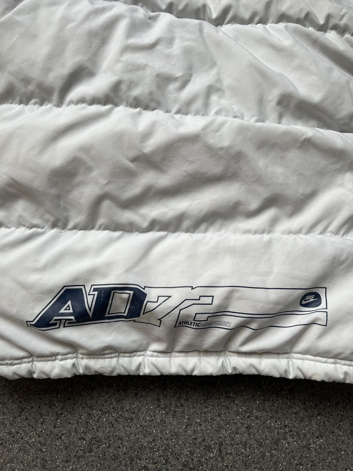 Nike × Vintage Vintage 90's Nike Drill Big Swoosh Down Puffer Jacket Bomber Size US M / EU 48-50 / 2 - 3 Thumbnail