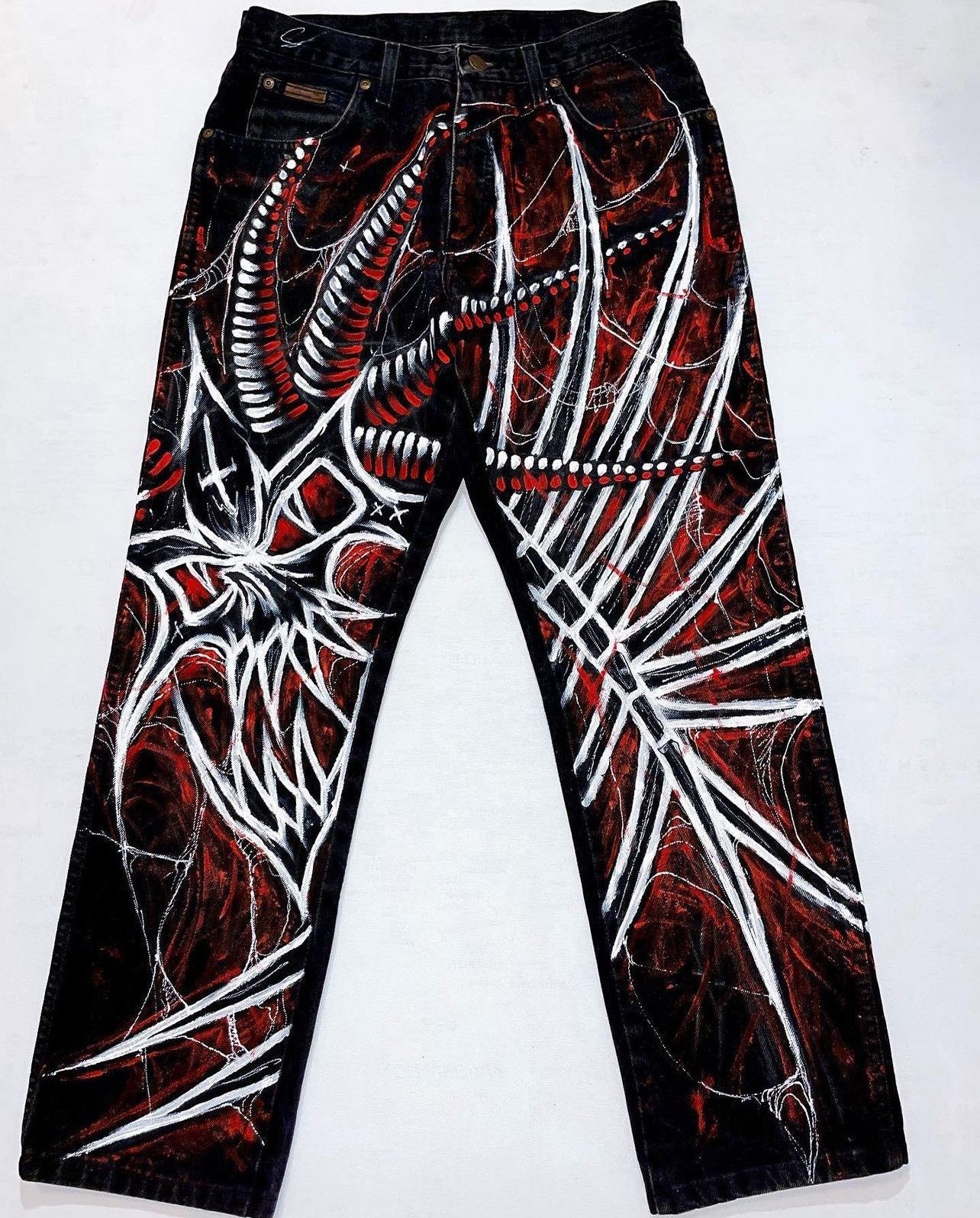 Hand Painted RED/WHITE 32x32 WRANGLER