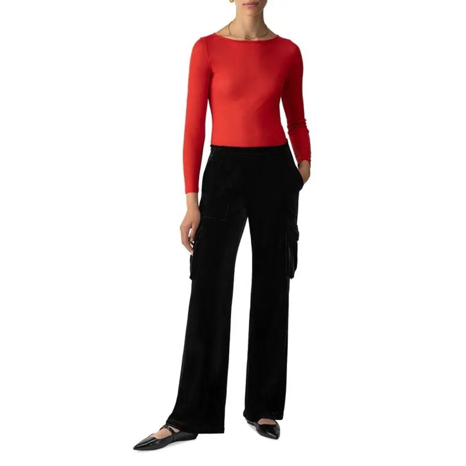 Sanctuary Sanctuary Women Black Velvet Utility Cargo Pull On Pants L Size 36" / US 14 / IT 50 - 3 Thumbnail