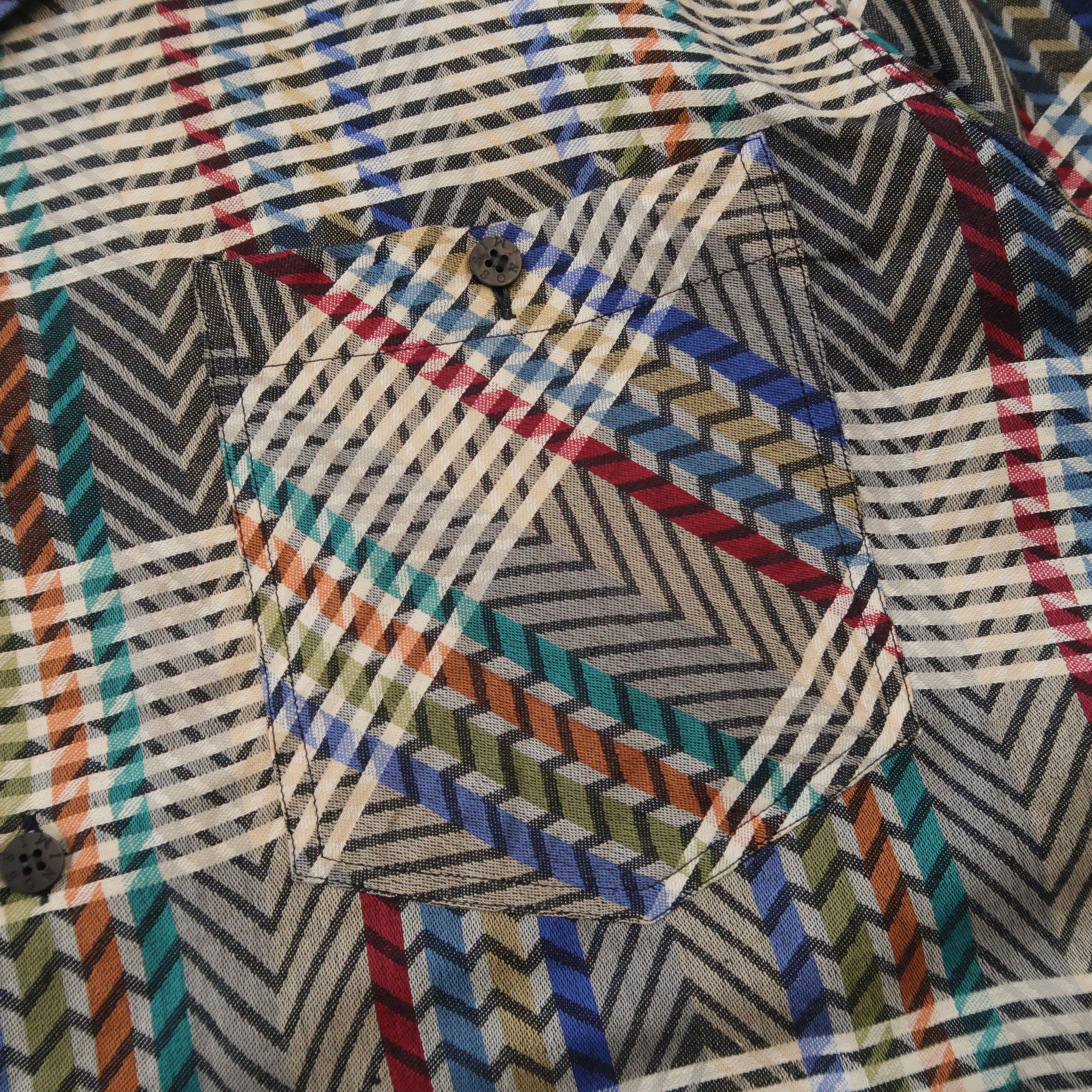 Missoni Vintage 80s Missoni Psychedelic Zig Zag Stitch Pattern Shirt Size US L / EU 52-54 / 3 - 7 Thumbnail