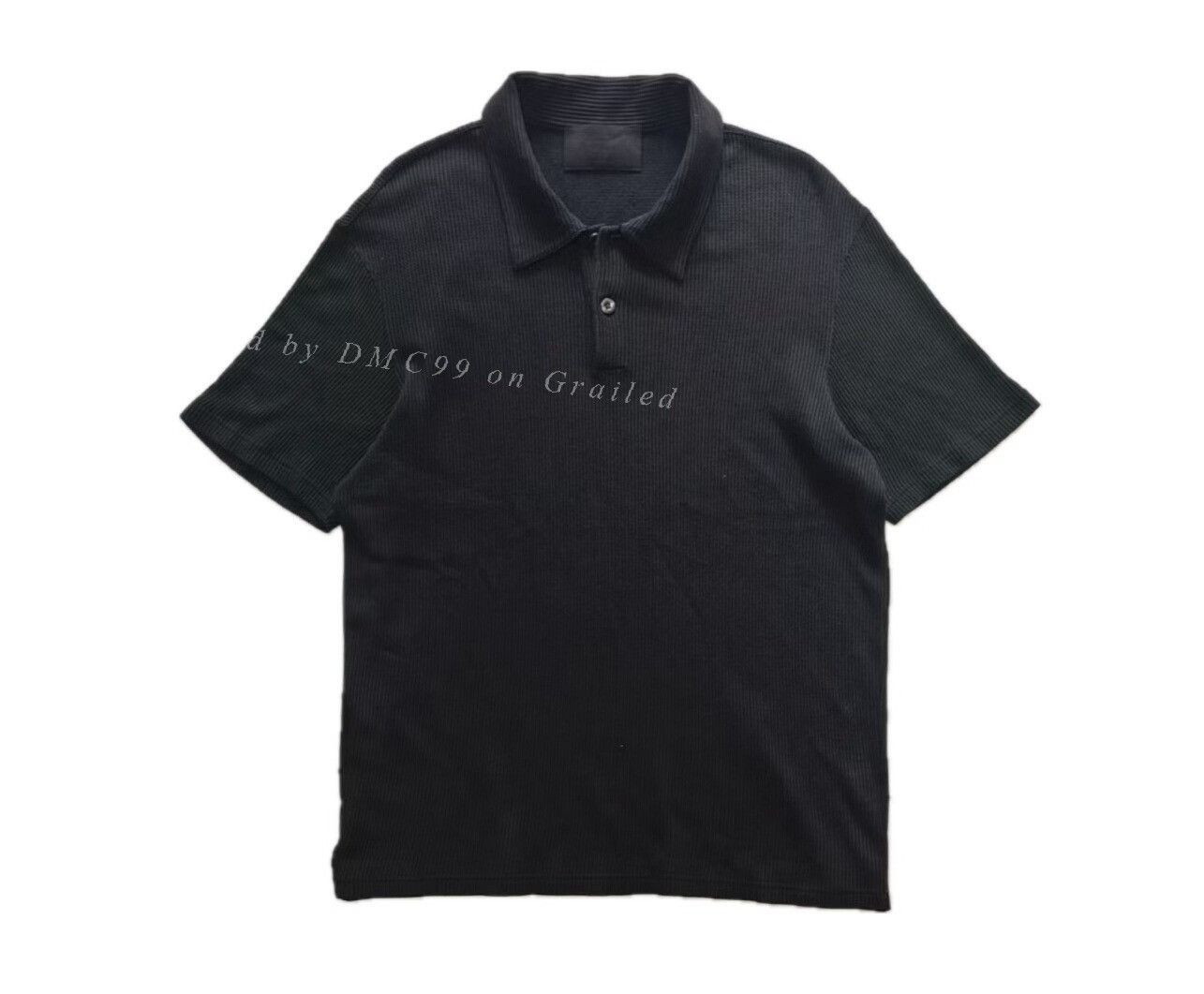 Vintage Vintage 1990s Prada Black Textured Polo Size US M / EU 48-50 / 2 - 1 Thumbnail