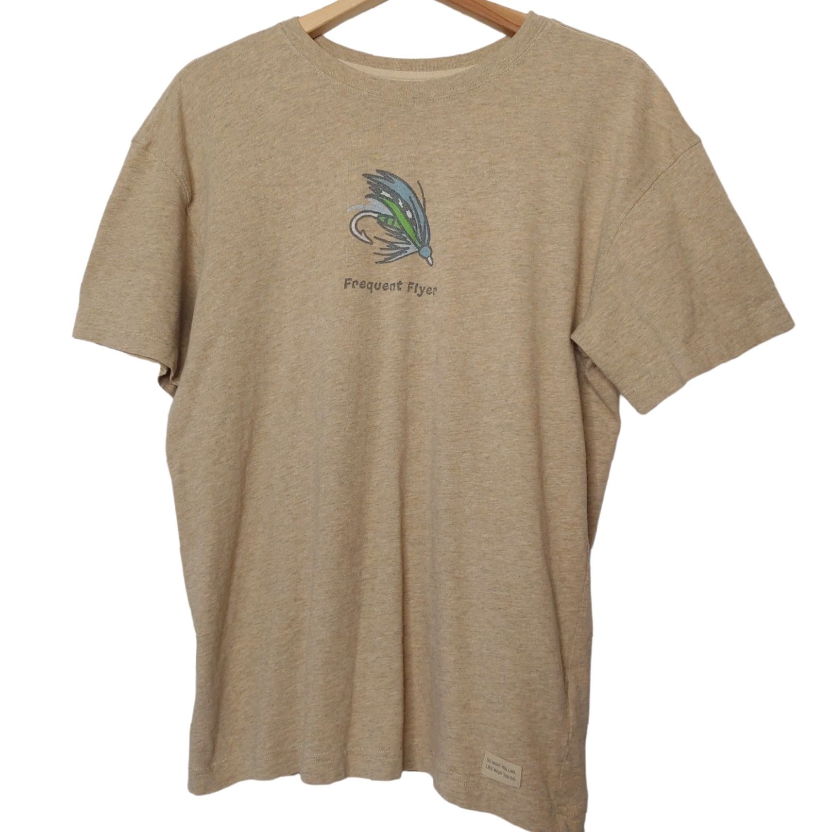 Life is Good VINTAGE Life is Good Shirt Fly Fishing Shirt Frequent Flyer Tying Hook Tan Top Outdoor Mens Small Brown Fly Fishing 90s Theme? Size US S / EU 44-46 / 1 - 2 Thumbnail