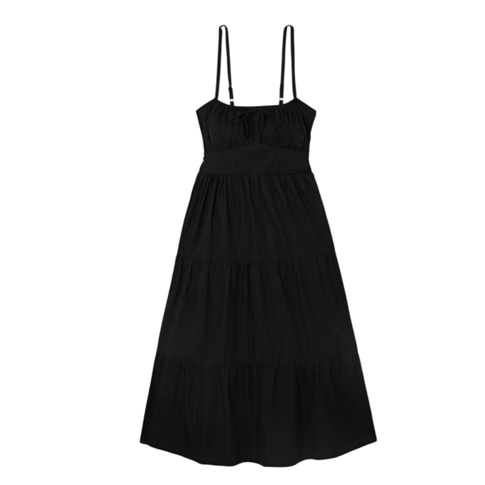 FAITHFULL Faithfull the Brand Faithful Alexia Black Midi DRESS size 4 Size S / US 4 / IT 40 - 6 Thumbnail