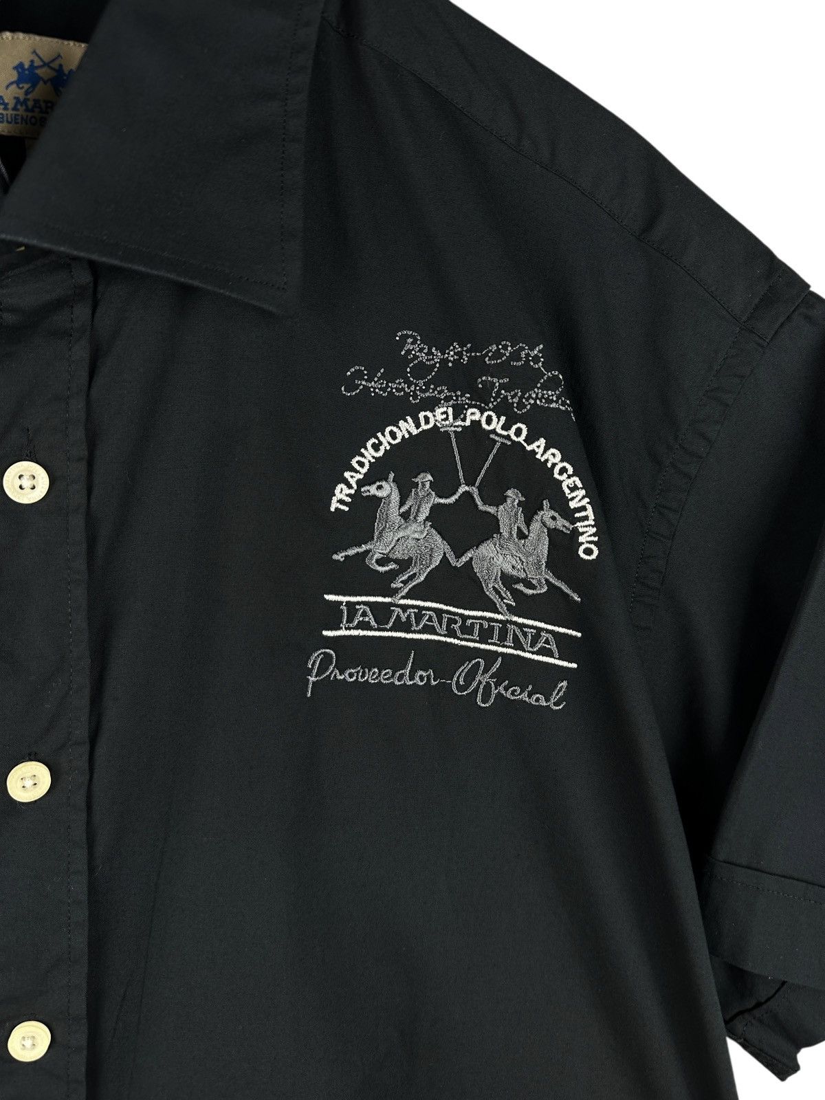 La Martina Vintage La Martina Argentina Short Sleeve Shirt Black Size US XL / EU 56 / 4 - 4 Thumbnail