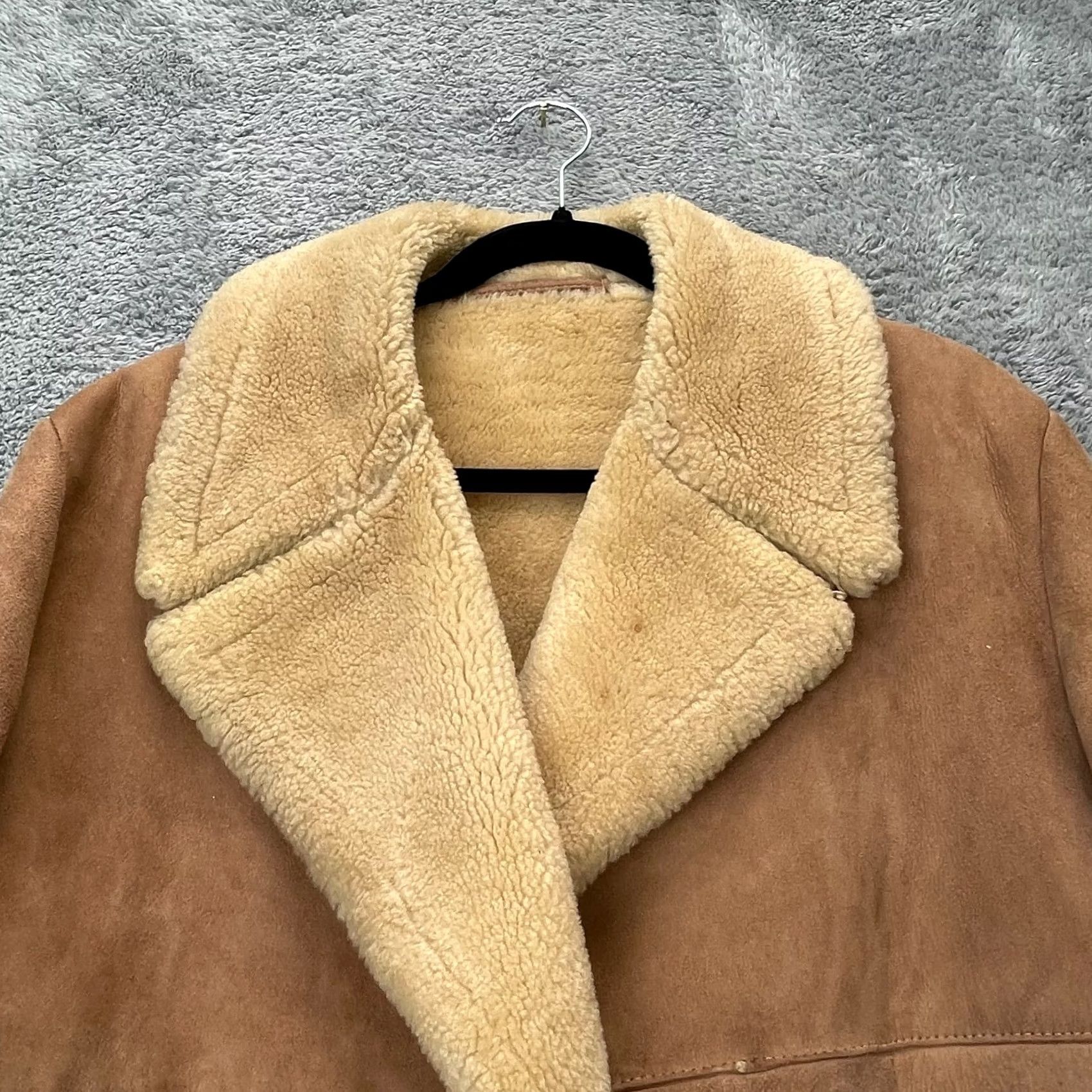 Vintage VINTAGE Sawyer of Napa Mens Coat Short Leather Suede Jacket Sherpa Wool Lined 40 Brown Size US XXS / EU 40 - 5 Thumbnail