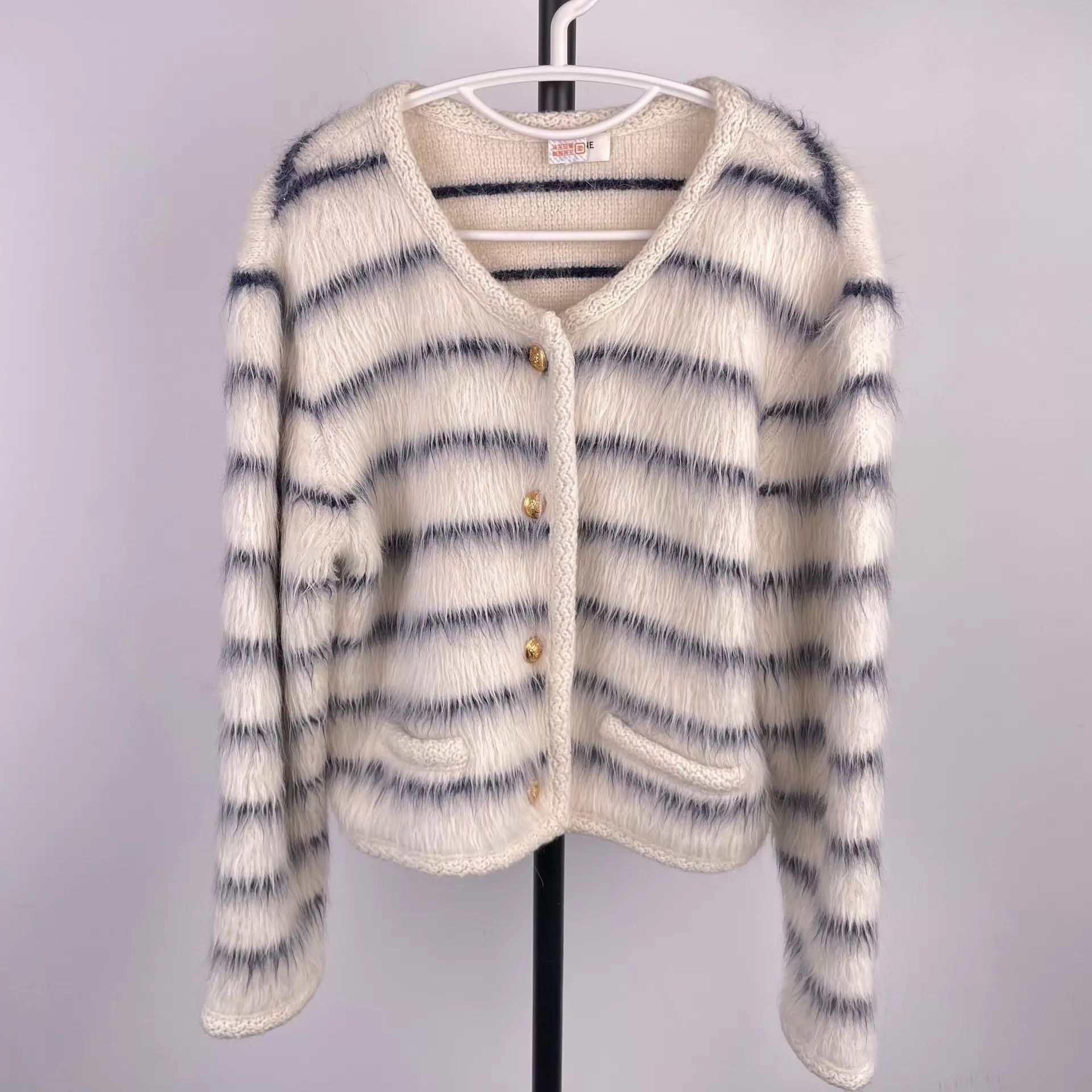 Celine Celine Wool Cardigan Size 1 Color Blocked Size S / US 4 / IT 40 - 1 Thumbnail