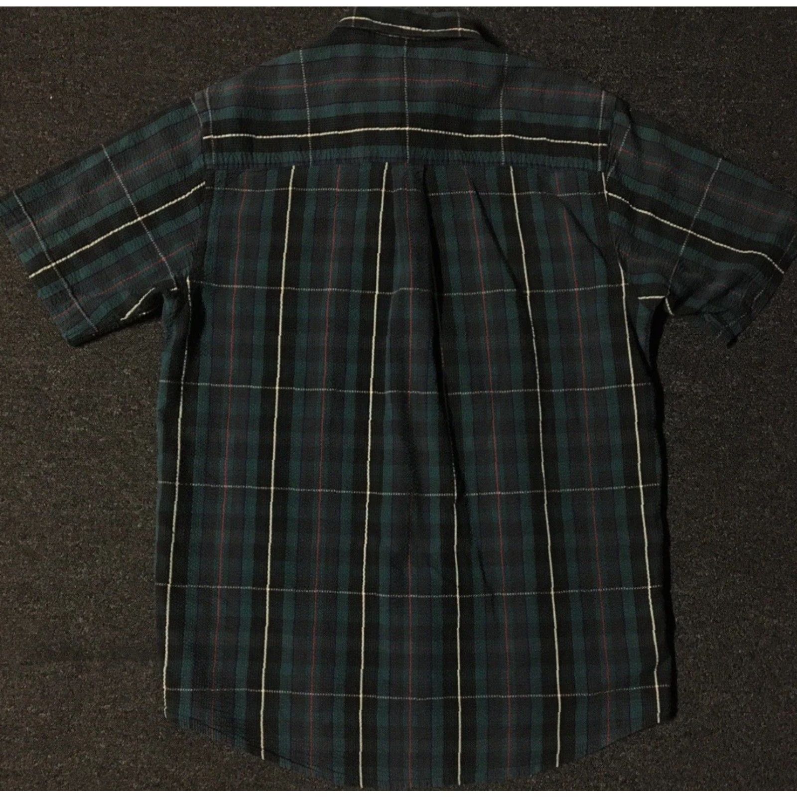 Vintage VINTAGE 90s Striped Textured Button-Up Shirt M Surf Skate Beach Grunge AOP Vaporwave OP 80s Mens Green Short Sleeve Collared Shirt Size US M / EU 48-50 / 2 - 2 Thumbnail