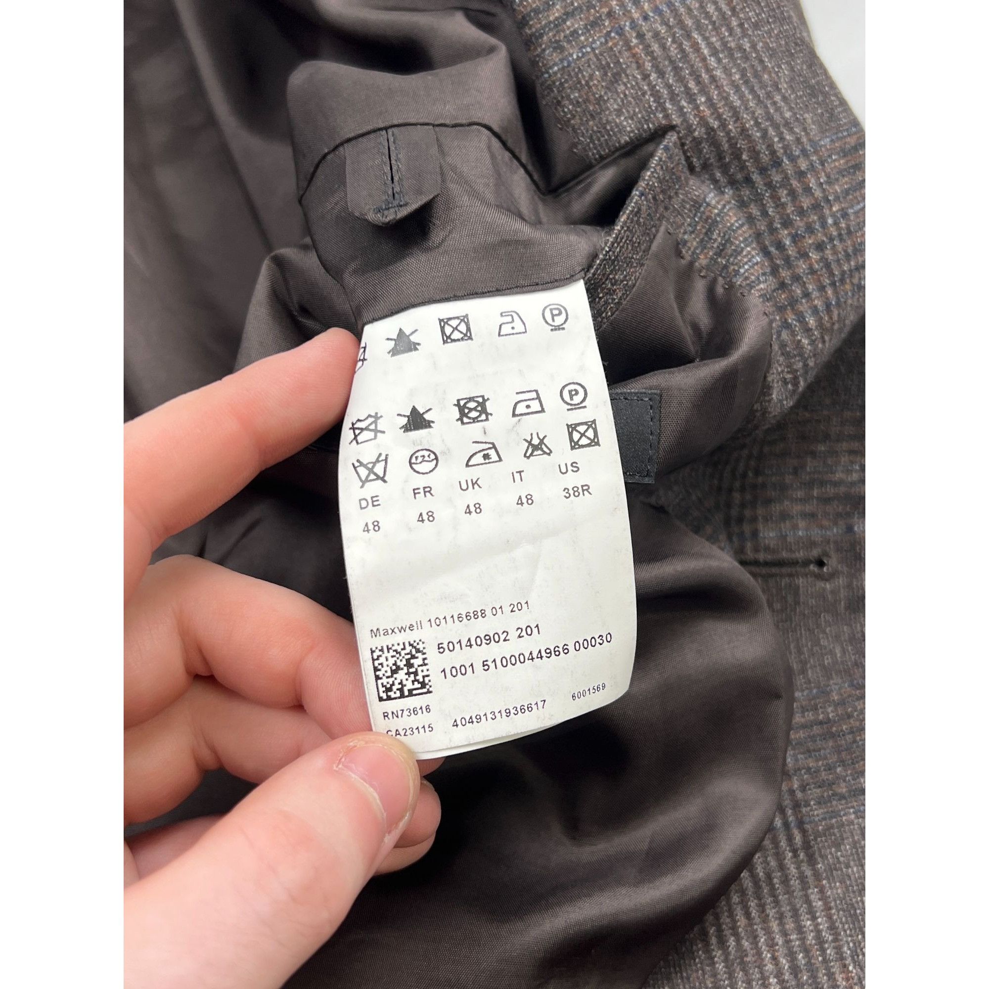 Hugo Boss Hugo Boss Maxwell Wool Blend Tartan Blazer (Y0785) Size 38R - 7 Thumbnail