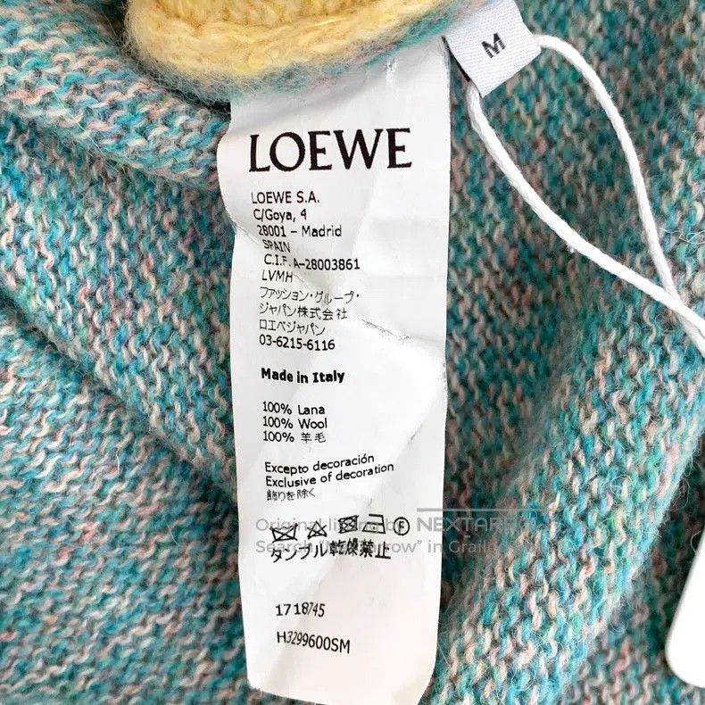 Loewe Loewe Color Blocked Logo Embroidered Wool Round Neck Long Size M / US 6-8 / IT 42-44 - 7 Thumbnail