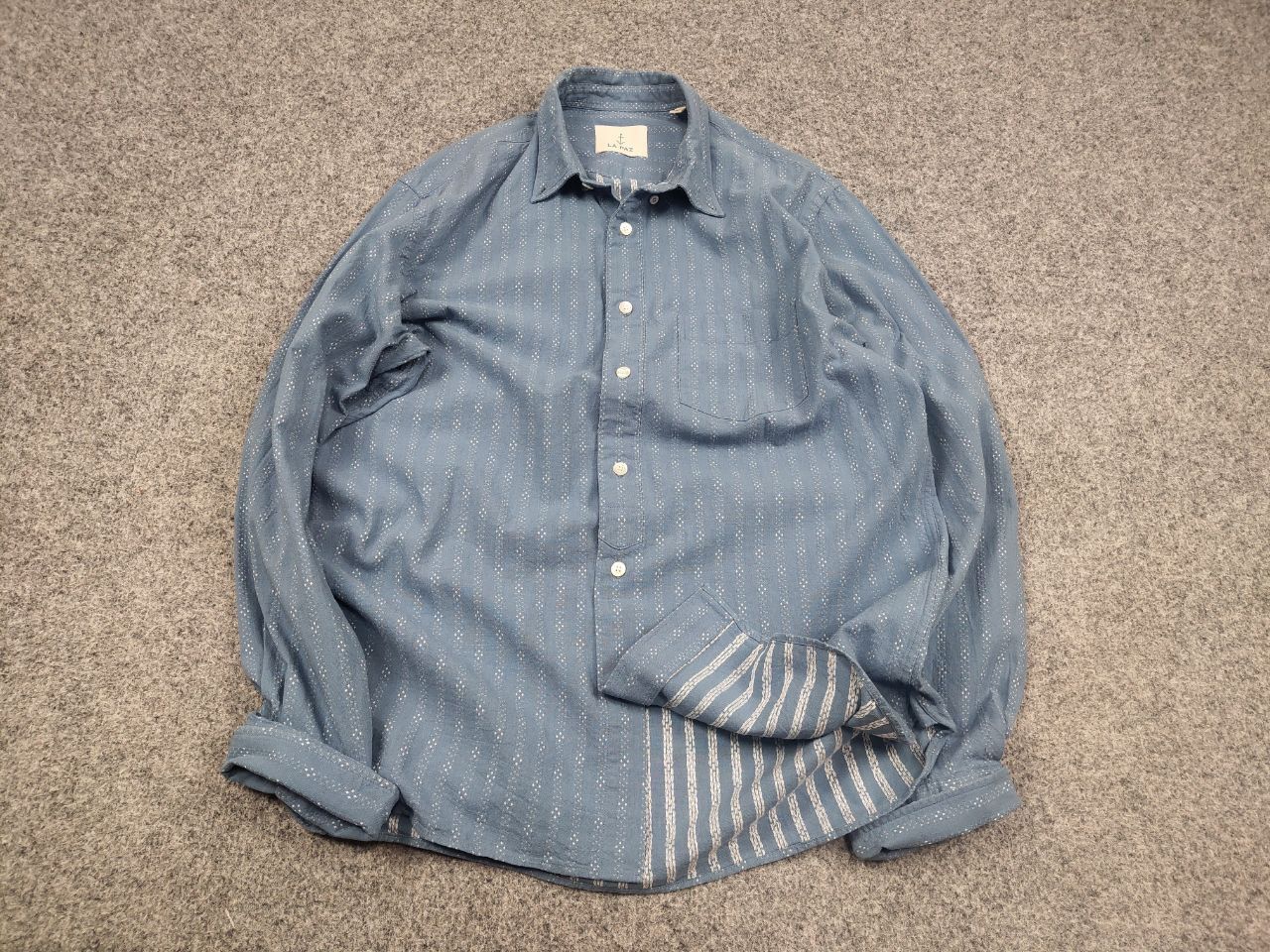 La Paz La Paz Design Casual Blue Pattern button Long sleeve Shirt Size US M / EU 48-50 / 2 - 2 Thumbnail