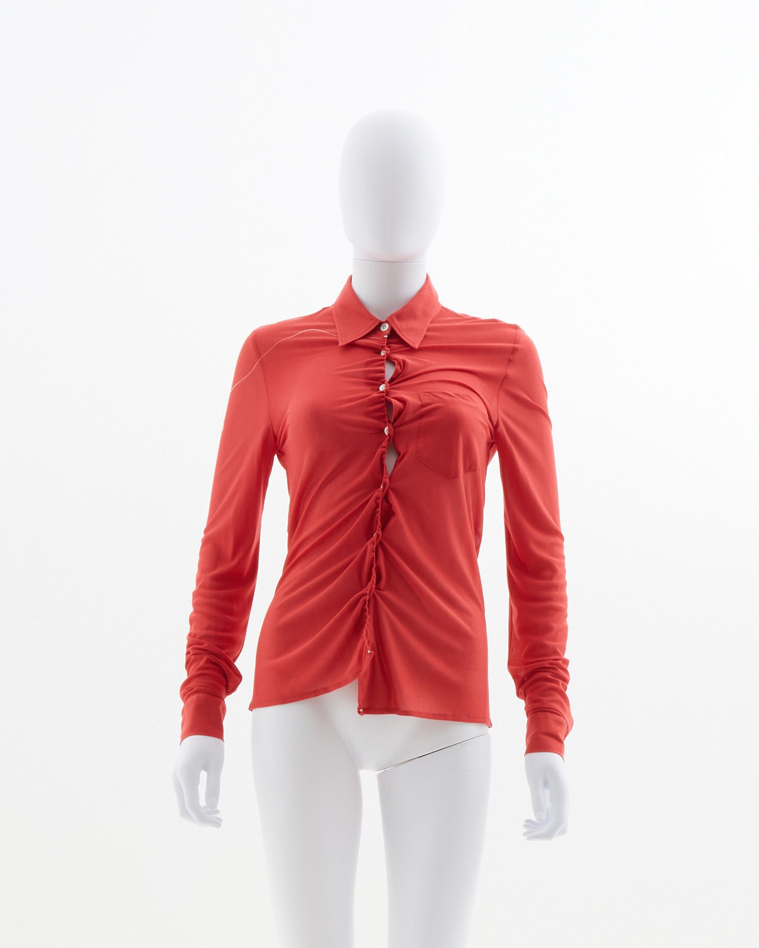 Maison Margiela Martin Margiela S/S 2001 Red Viscosa Shirt Size M / US 6-8 / IT 42-44 - 1 Thumbnail