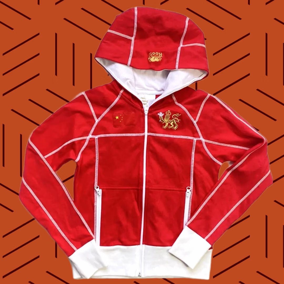 Roots Red & White Varsity Jacket – Womens Small - Full Zip Hoodie Size S / US 4 / IT 40 - 1 Thumbnail