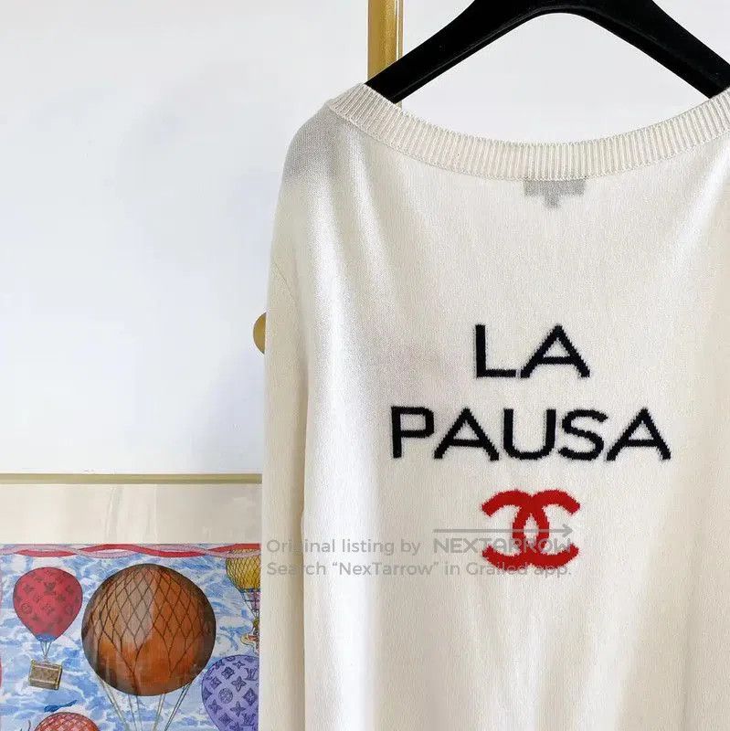 Chanel Chanel Embroidered White Cashmere Sweater for Women . Size XL / US 12-14 / IT 48-50 - 5 Thumbnail