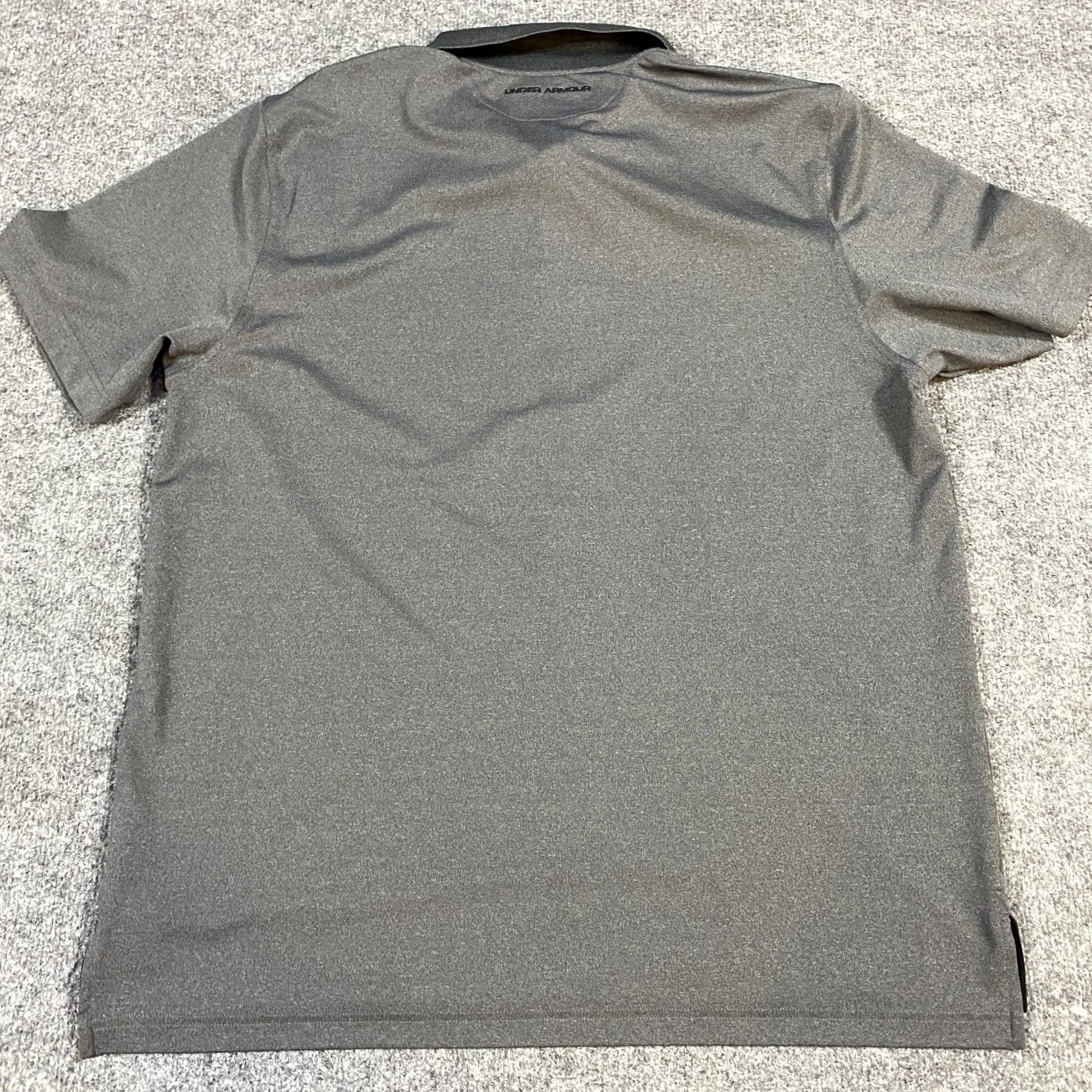 Under Armour Under Armour Polo Shirt Mens 2XL Gray Heather Solid Performance Golf Shirt Short Sleeve Collared Button Regular Sized Mens Golf Size US XXL / EU 58 / 5 - 7 Thumbnail