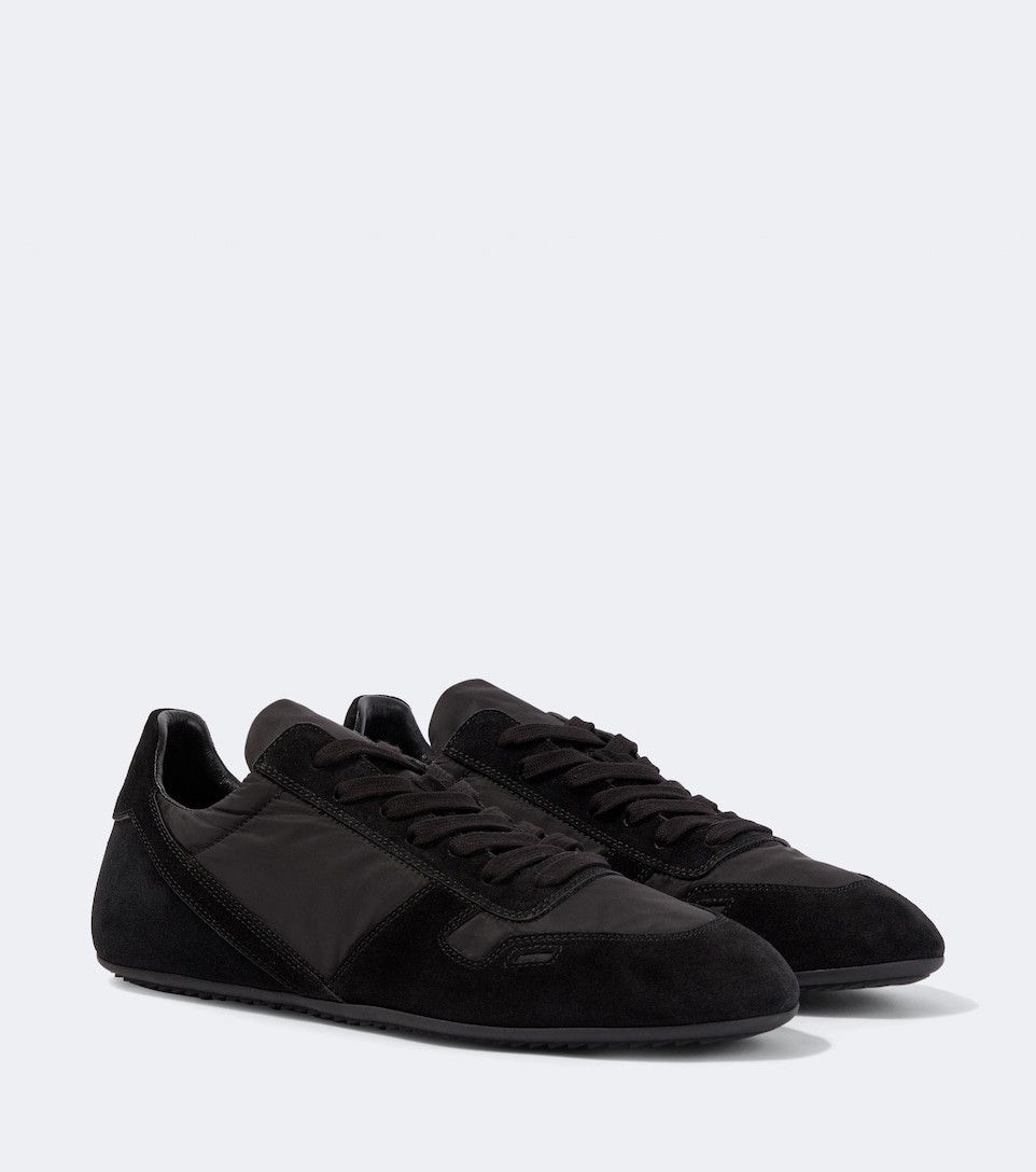 Rick Owens Minimal Sneaks Suede-Trimmed Sneakers in Black, Men's (Size 13)
