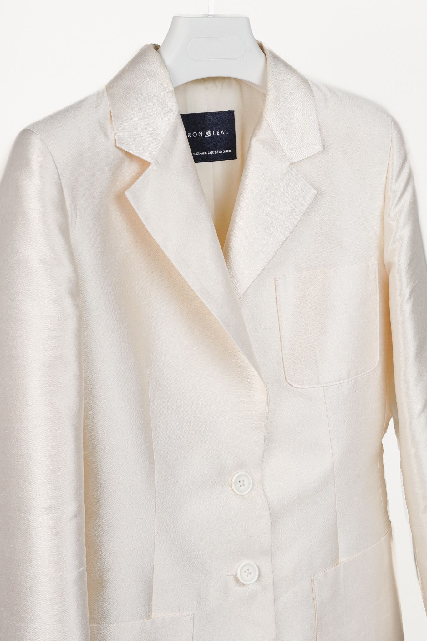 Other Ron Leal Vintage Classic Off White Raw Silk Blazer Size S / US 4 / IT 40 - 3 Thumbnail