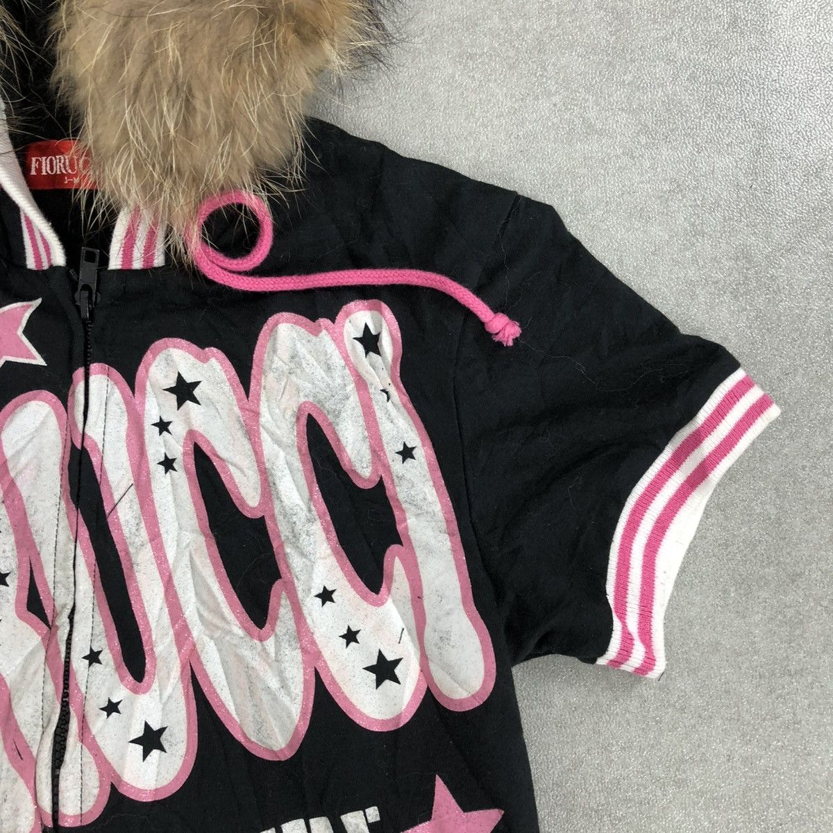 If Six Was Nine × Japanese Brand × Le Grande Bleu (L.G.B.) 2000s Fiorucci Poem Lgb Gothic Fur Zip Hoodie Short Sleeve Size S / US 4 / IT 40 - 7 Thumbnail