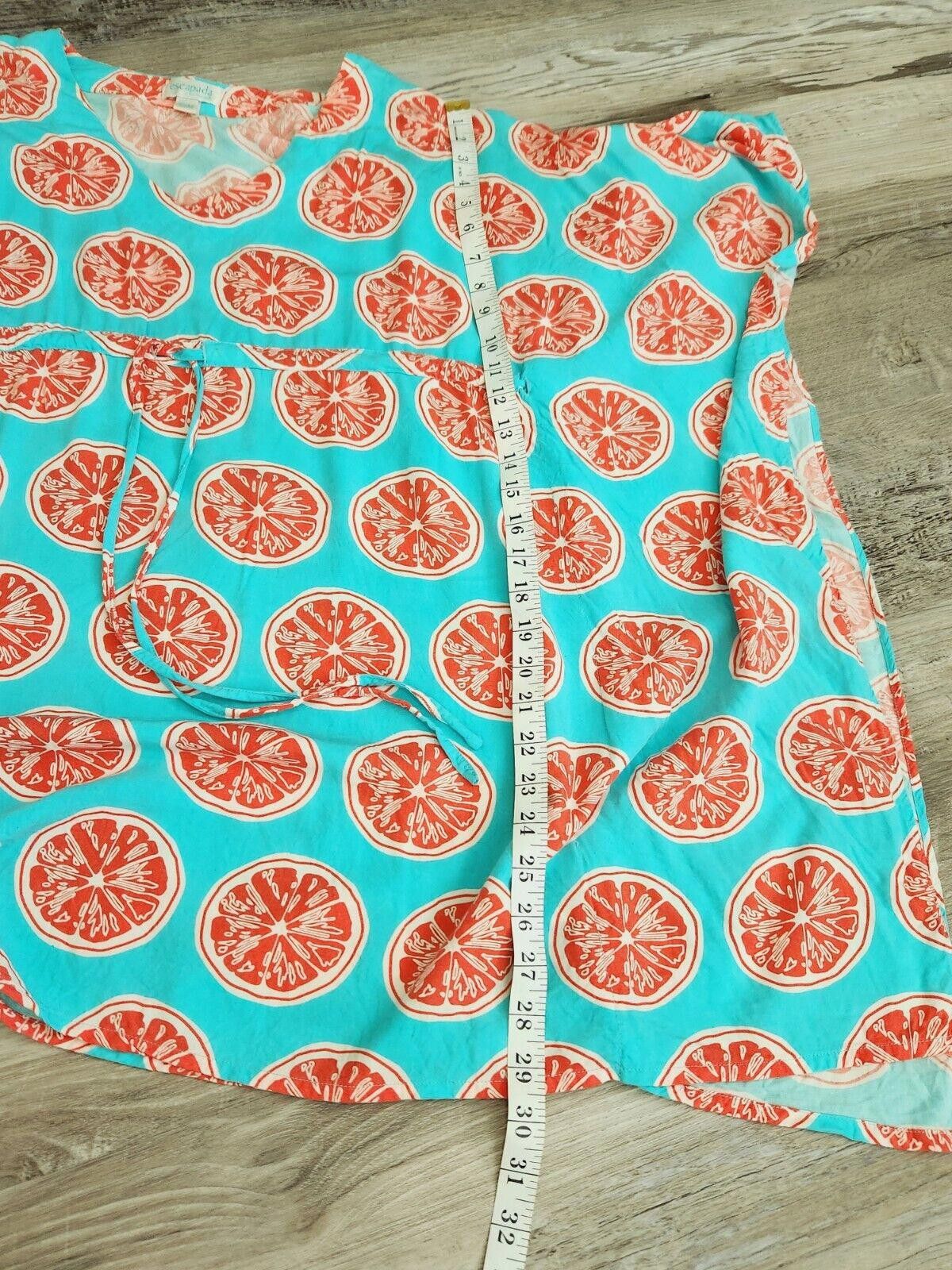 Designer Escapada Beach Swimsuit Cover Up Medium Oranges Aqua Teal Size ONE SIZE - 8 Thumbnail