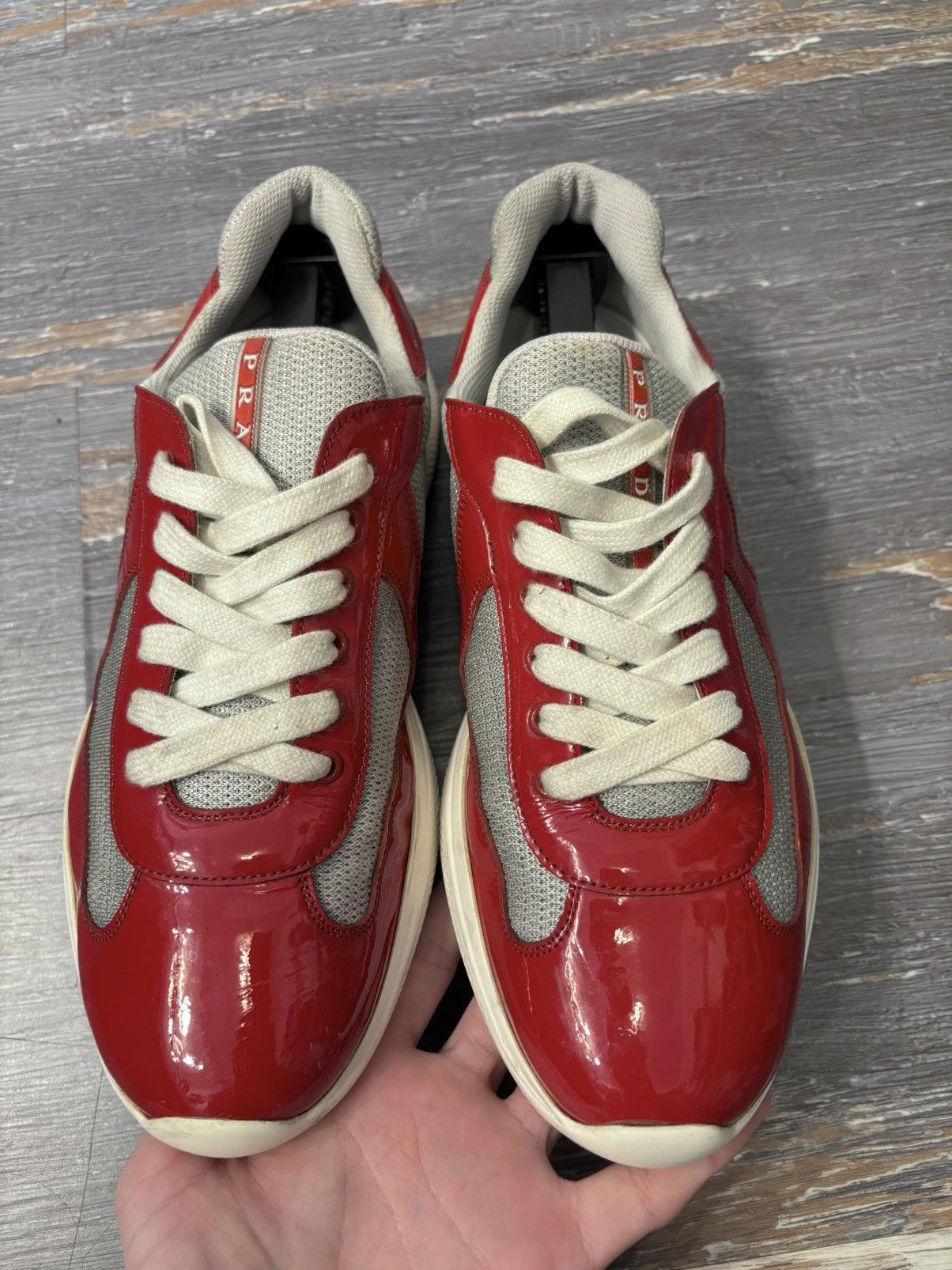 Prada Prada Americas Cup Red Patent Leather Size 11 Size US 11 / EU 44 - 4 Thumbnail