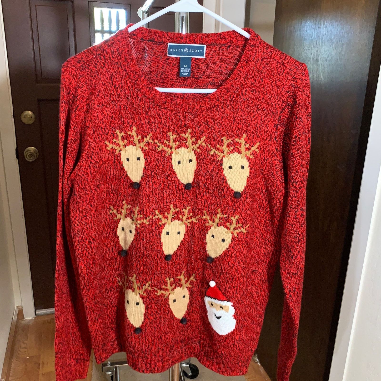 Other Karen Scott Christmas Holiday Sweater Reindeer Santa Size M Size US M / EU 48-50 / 2 - 11 Thumbnail